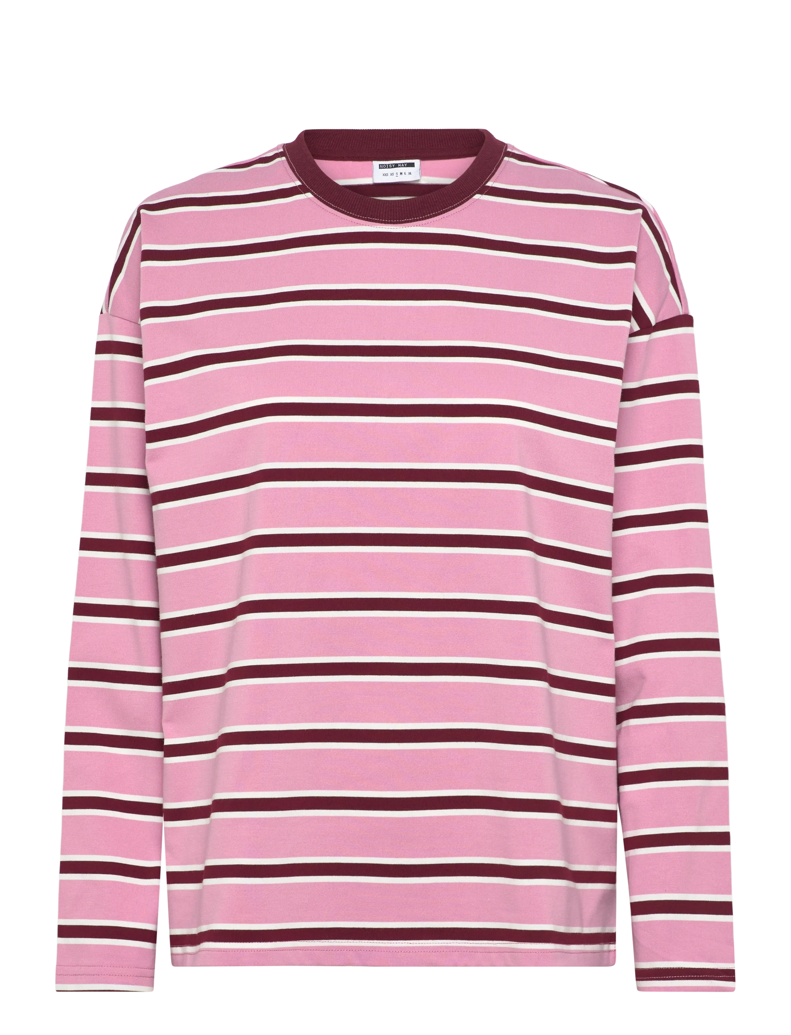 NOISY MAY NMEMBER L/S STRIPE SWEAT NOOS - NOISY MAY - BEGONIA PINK / pink/rose