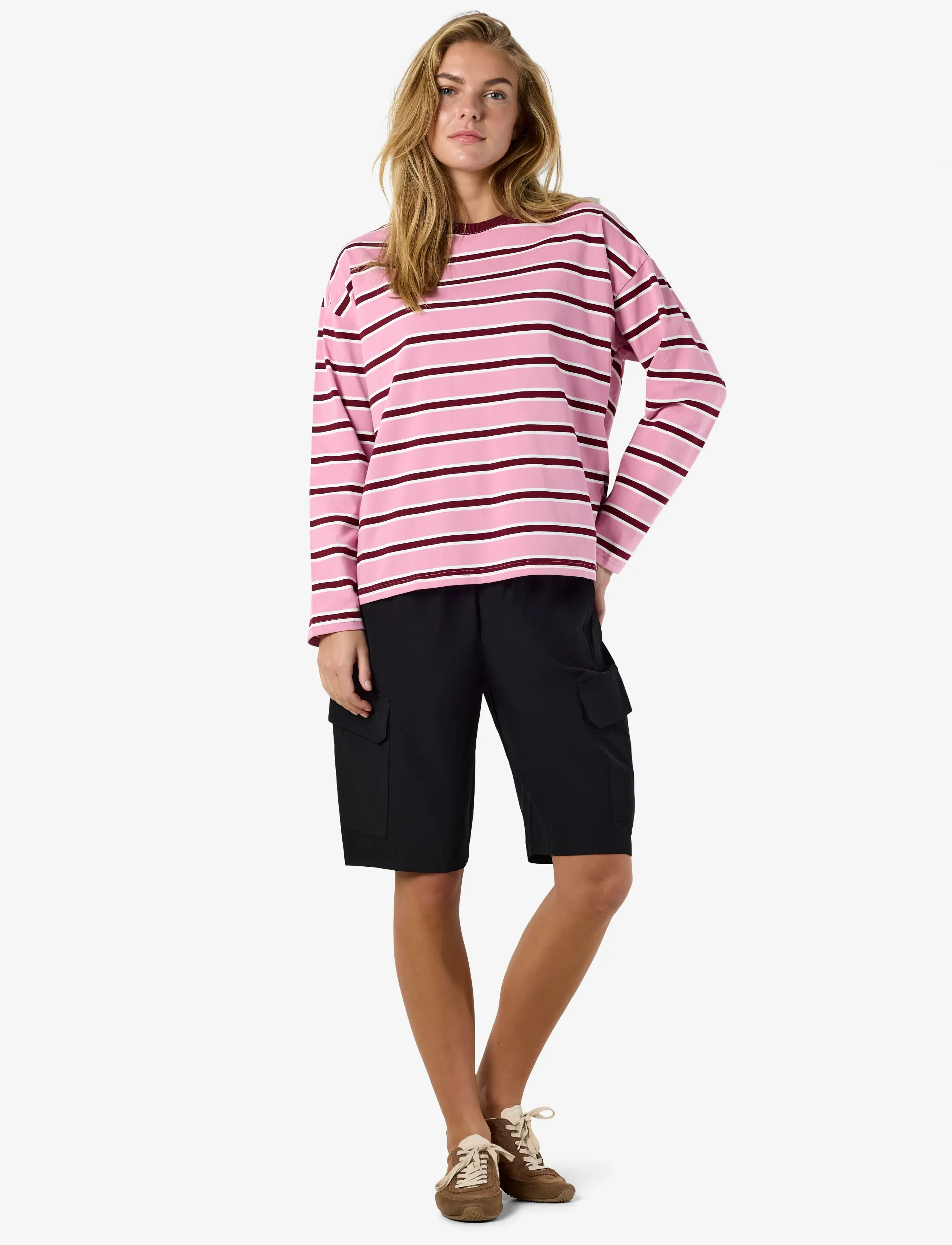 NOISY MAY - NMEMBER L/S STRIPE SWEAT NOOS - sweatshirts - begonia pink - 3