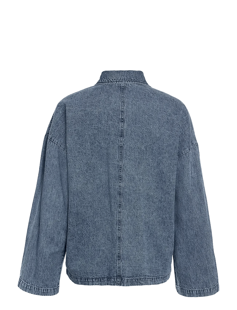 NOISY MAY - NMENZA L/S OVERSIZE SHIRT MG004MB NOOS - denimskjorter - medium blue denim - 2