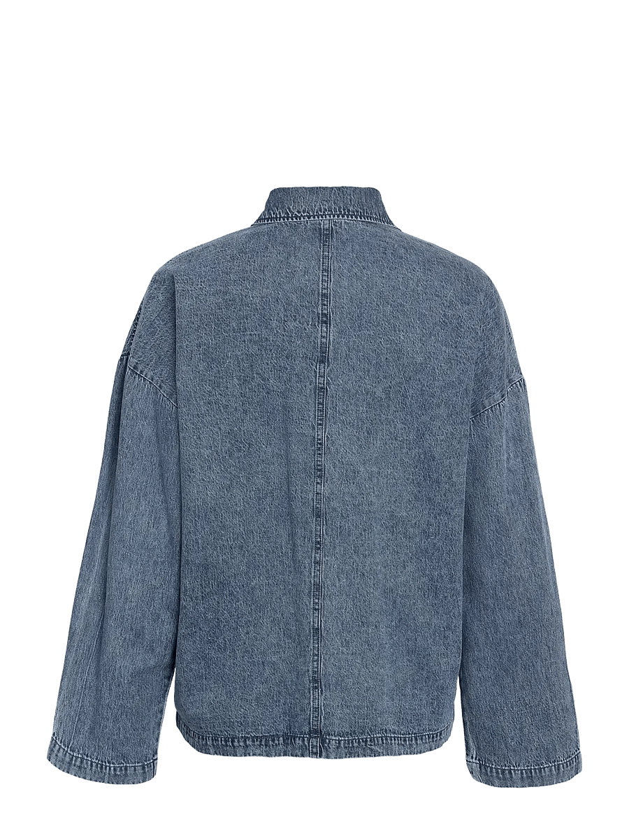 NOISY MAY - NMENZA L/S OVERSIZE SHIRT MG004MB NOOS - teksasärgid - medium blue denim - 2