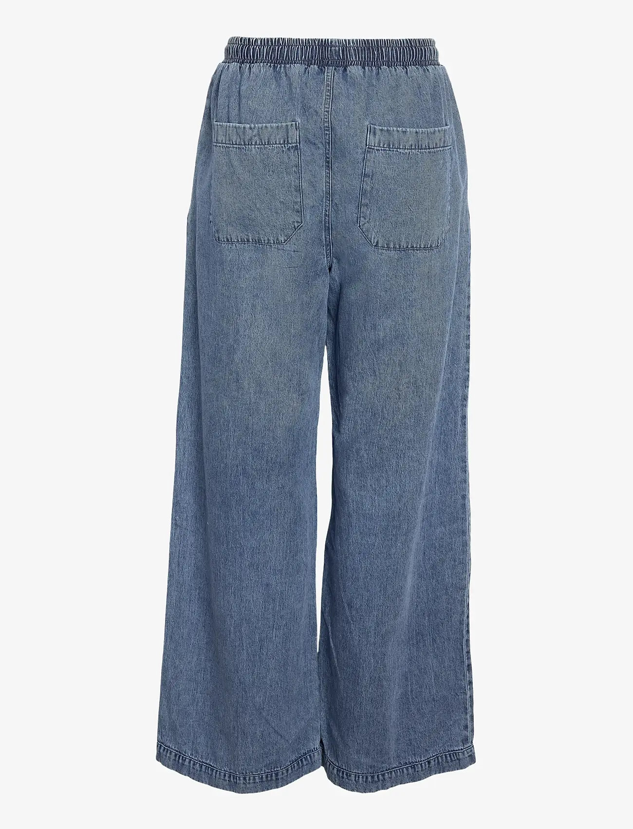 NOISY MAY - NMENZA MW WIDE PANTS MG004MB NOOS - brede jeans - medium blue denim - 2