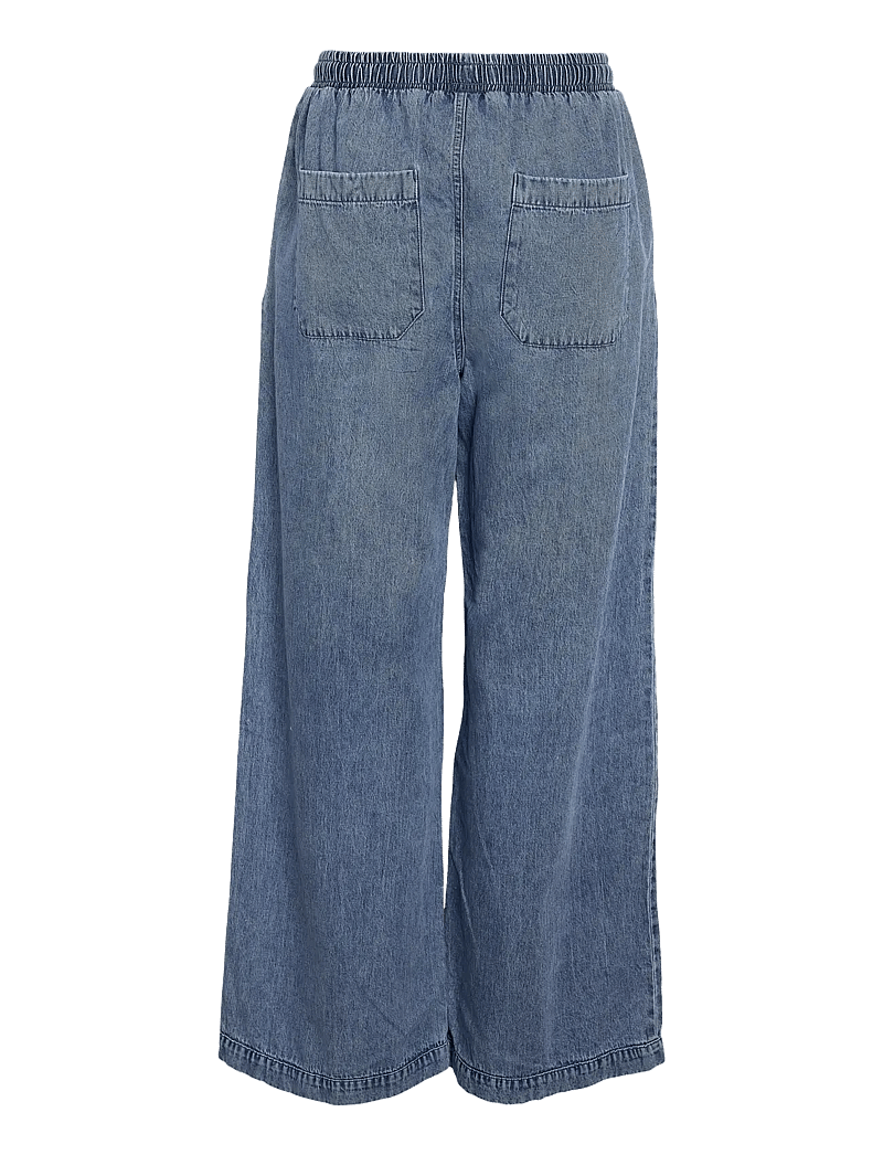NOISY MAY - NMENZA MW WIDE PANTS MG004MB NOOS - brede jeans - medium blue denim - 2