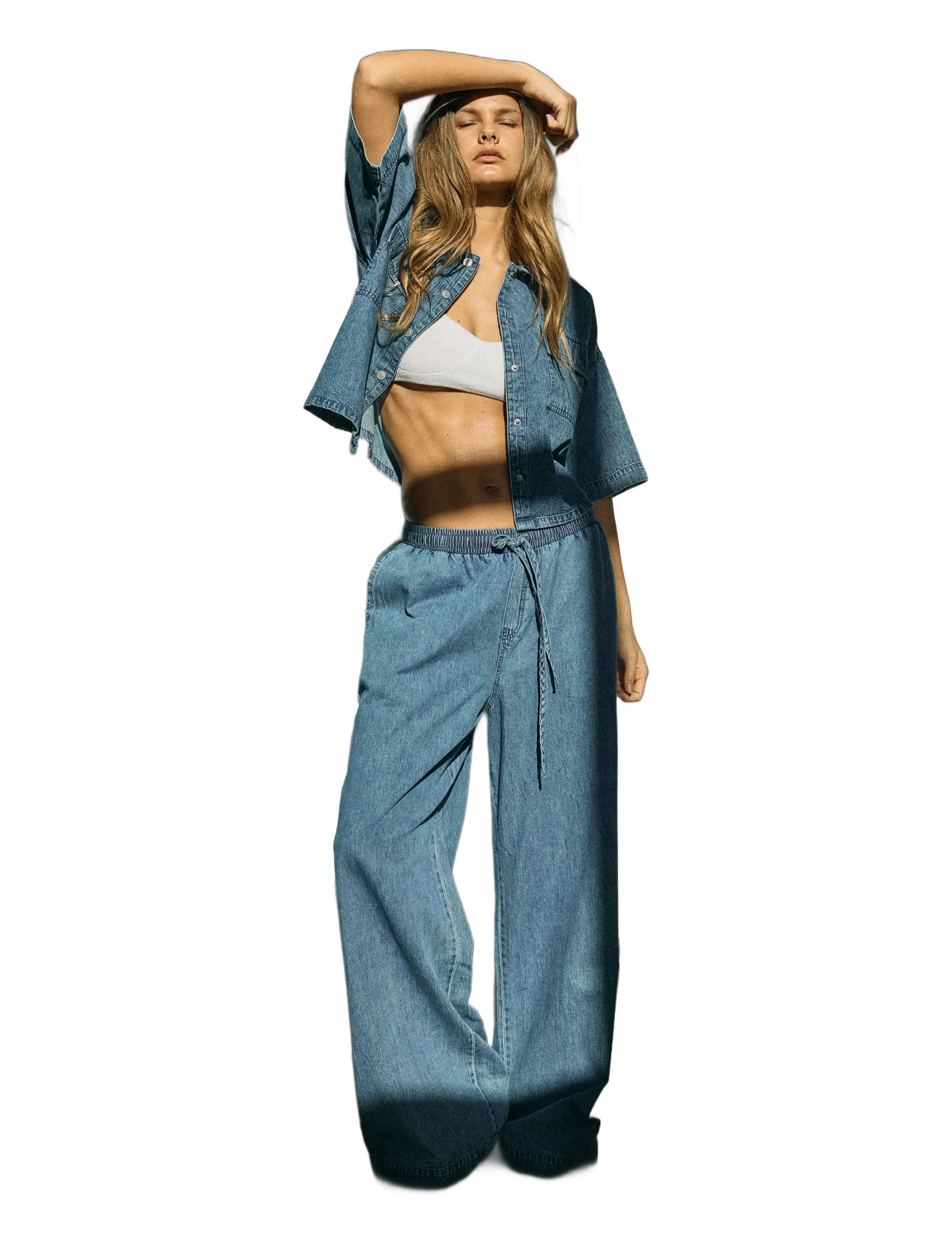 NOISY MAY Nmenza Mw Wide Pants Mg004Mb Noos linnebyxor dam – bild 6