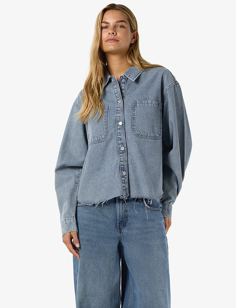 NOISY MAY - NMALVA L/S DENIM SH SHCKET AZ452LB - kevättakit - light blue denim - 0