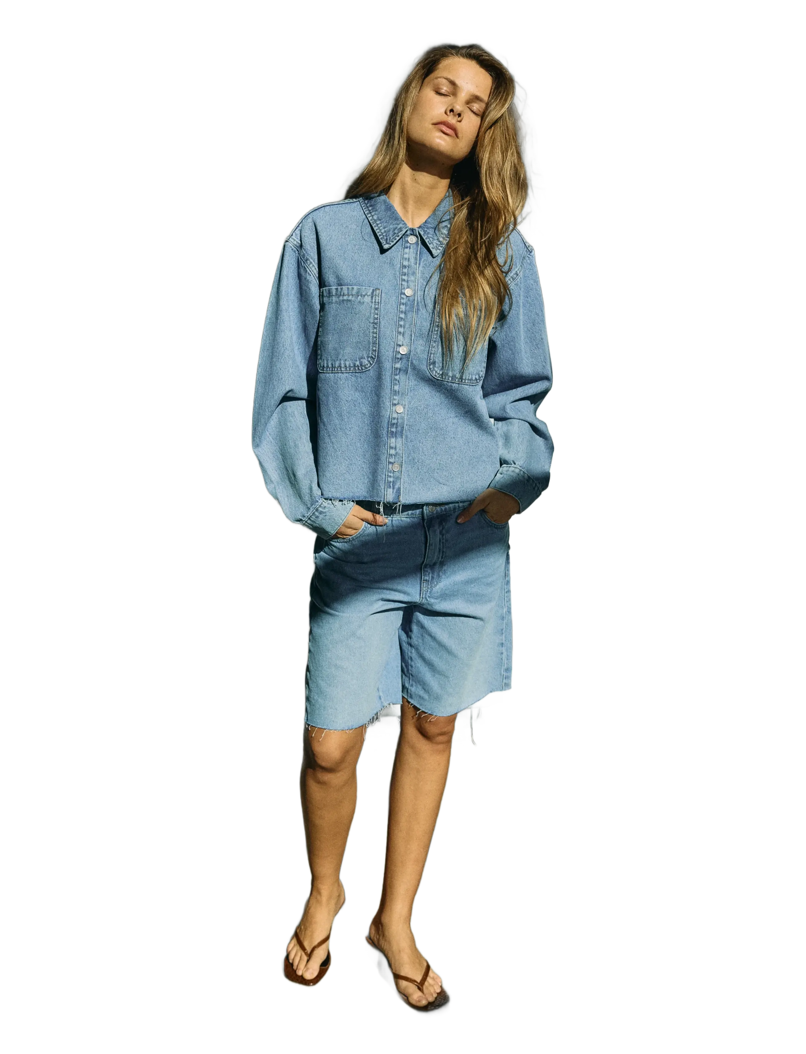 NOISY MAY - NMALVA L/S DENIM SH SHCKET  AZ452LB NOOS - denim shirts - light blue denim - 3