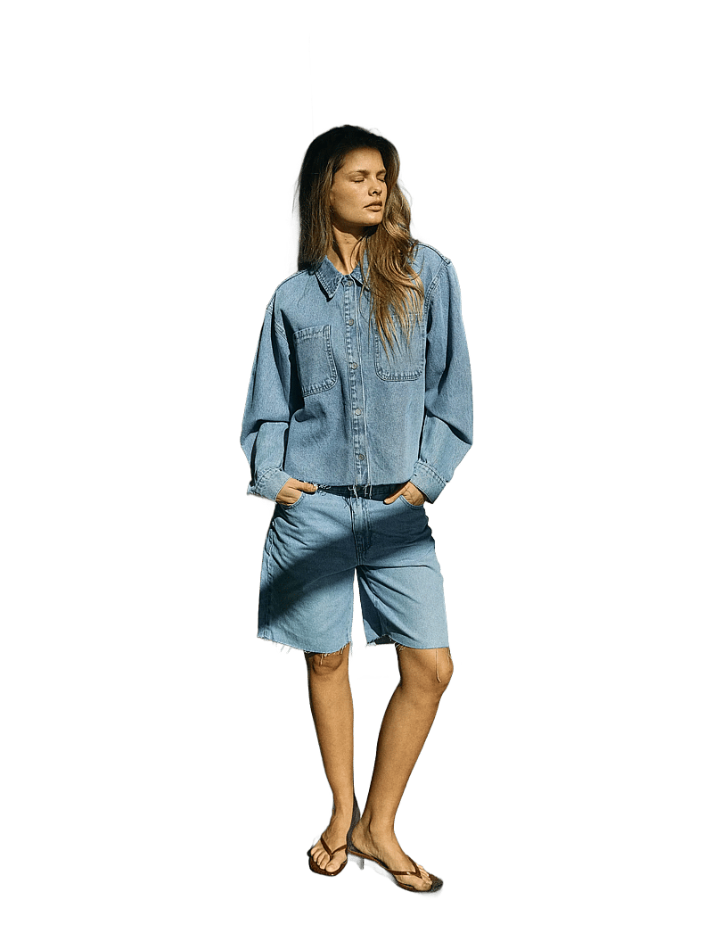 NOISY MAY - NMALVA L/S DENIM SH SHCKET AZ452LB - kevättakit - light blue denim - 4