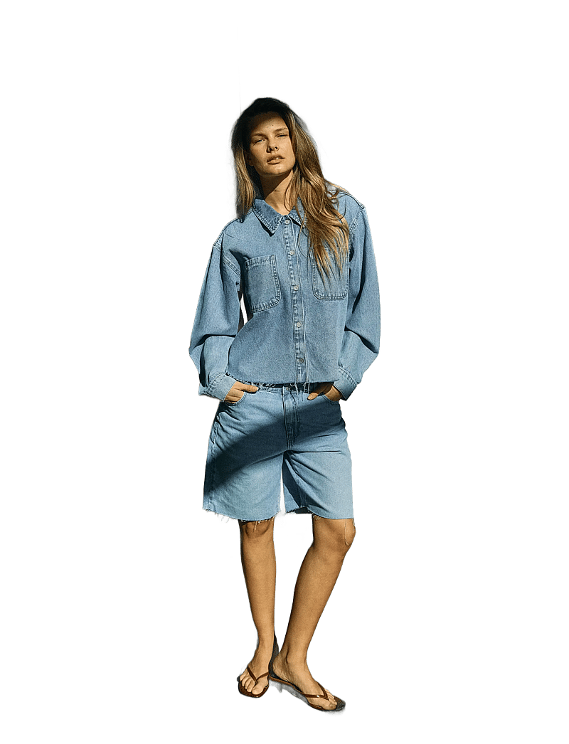 NOISY MAY - NMALVA L/S DENIM SH SHCKET AZ452LB - kevättakit - light blue denim - 5