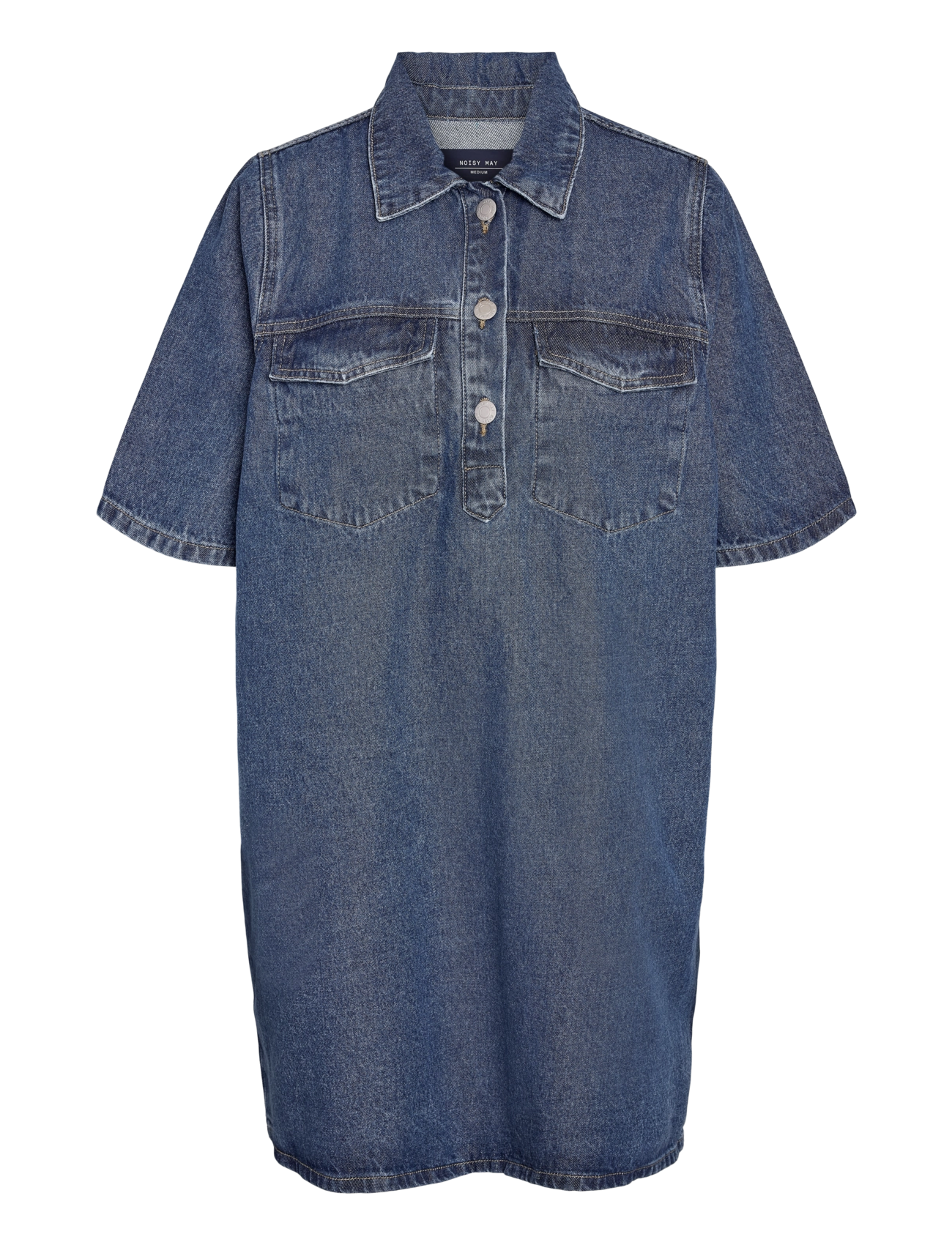 NOISY MAY - NMINDIE S/S SHORT DRESS AZ426MB NOOS - medium blue denim - 1