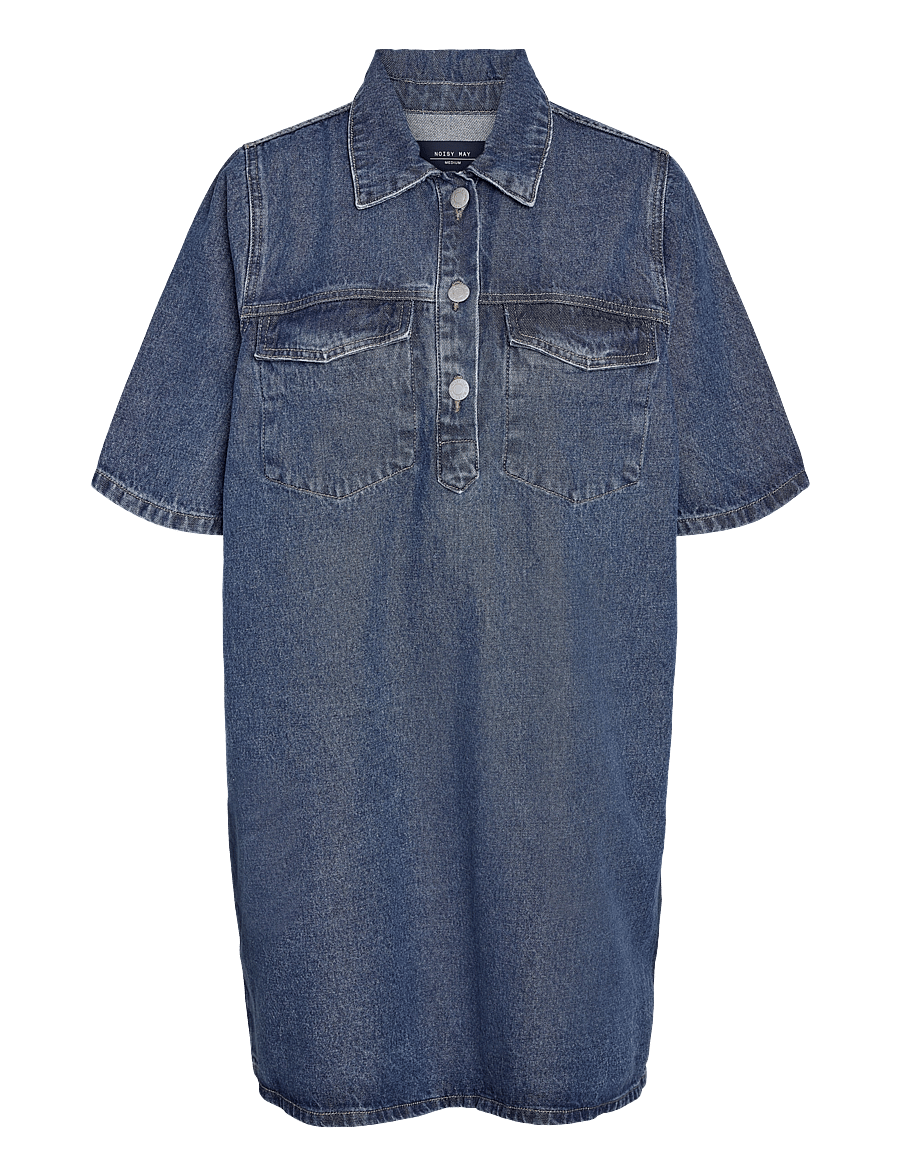 NOISY MAY - NMINDIE S/S SHORT DRESS AZ426MB NOOS - medium blue denim - 1