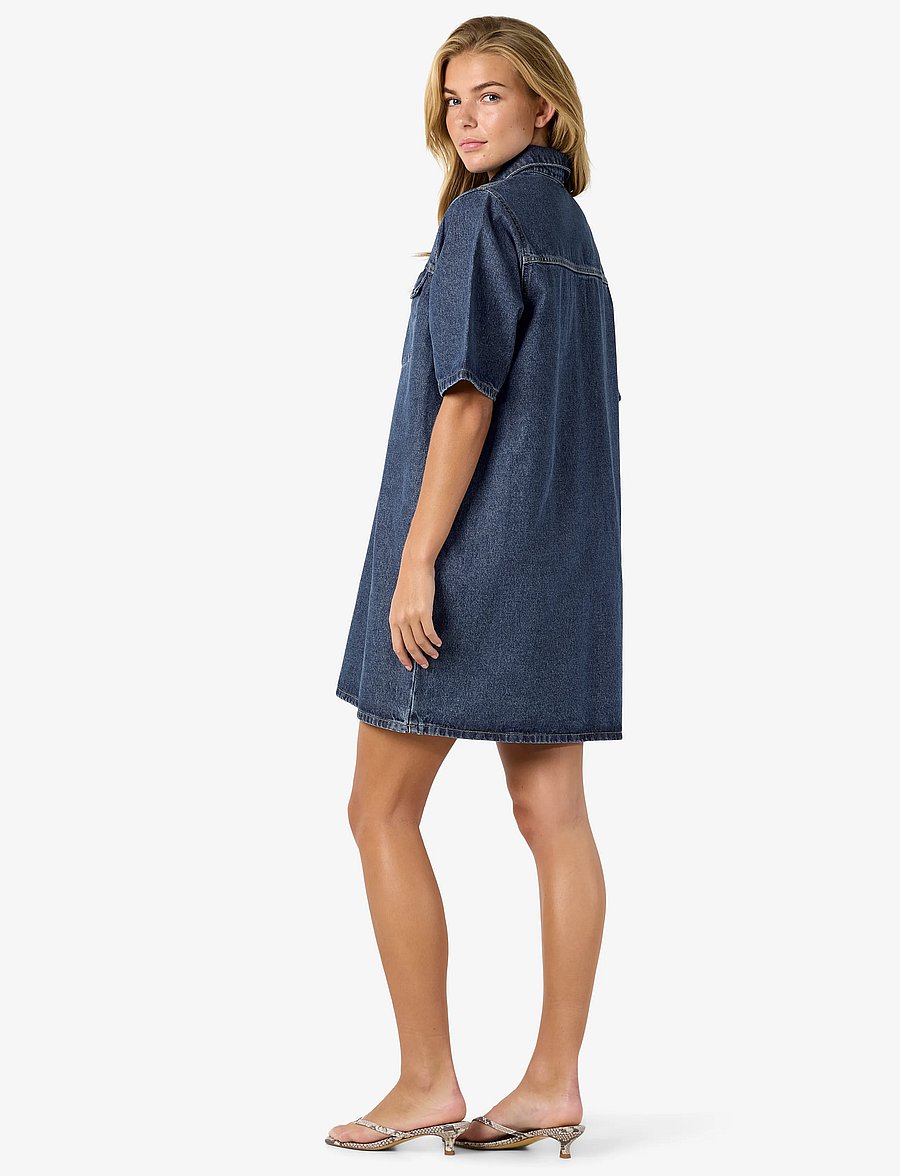 NOISY MAY - NMINDIE S/S SHORT DRESS AZ426MB NOOS - medium blue denim - 5