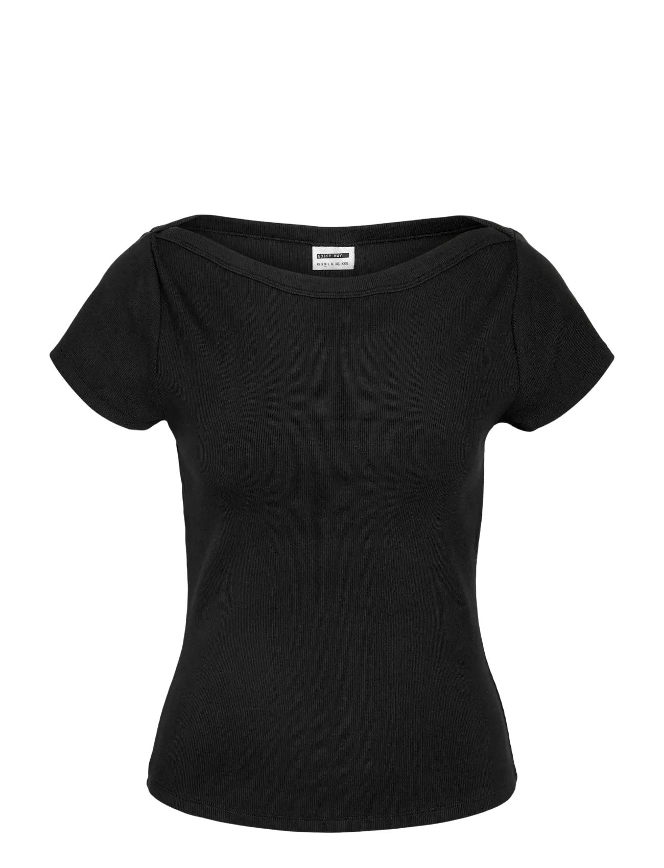 NOISY MAY NMMAYA S/S BOATNECK TOP NOOS - Kläder - BLACK / black