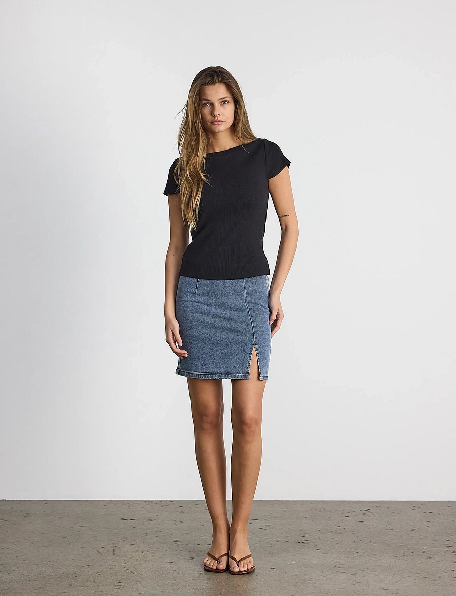 NOISY MAY - NMMAYA S/S BOATNECK TOP NOOS - t-shirts - black - 5