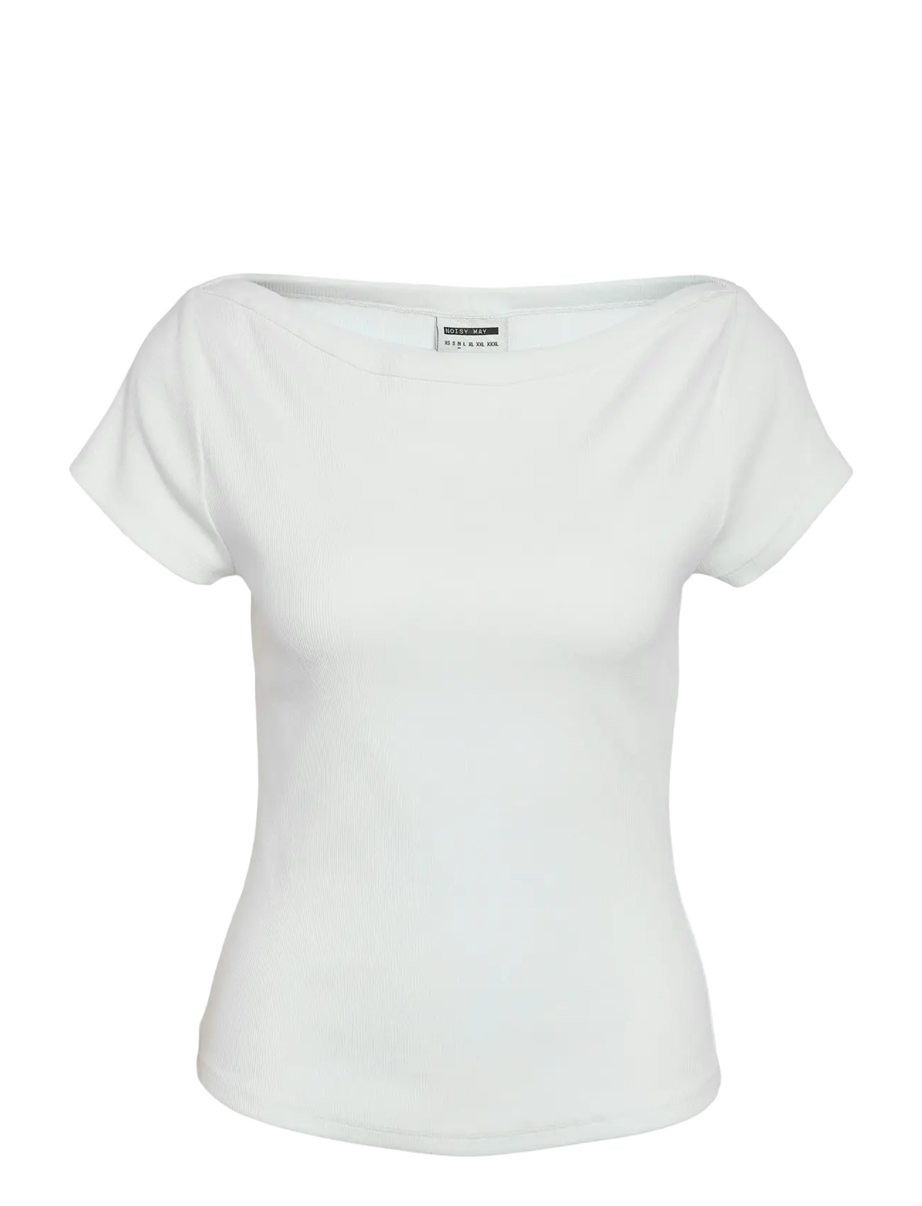 NOISY MAY NMMAYA S/S BOATNECK TOP NOOS - Flash-päivät - BRIGHT WHITE / white
