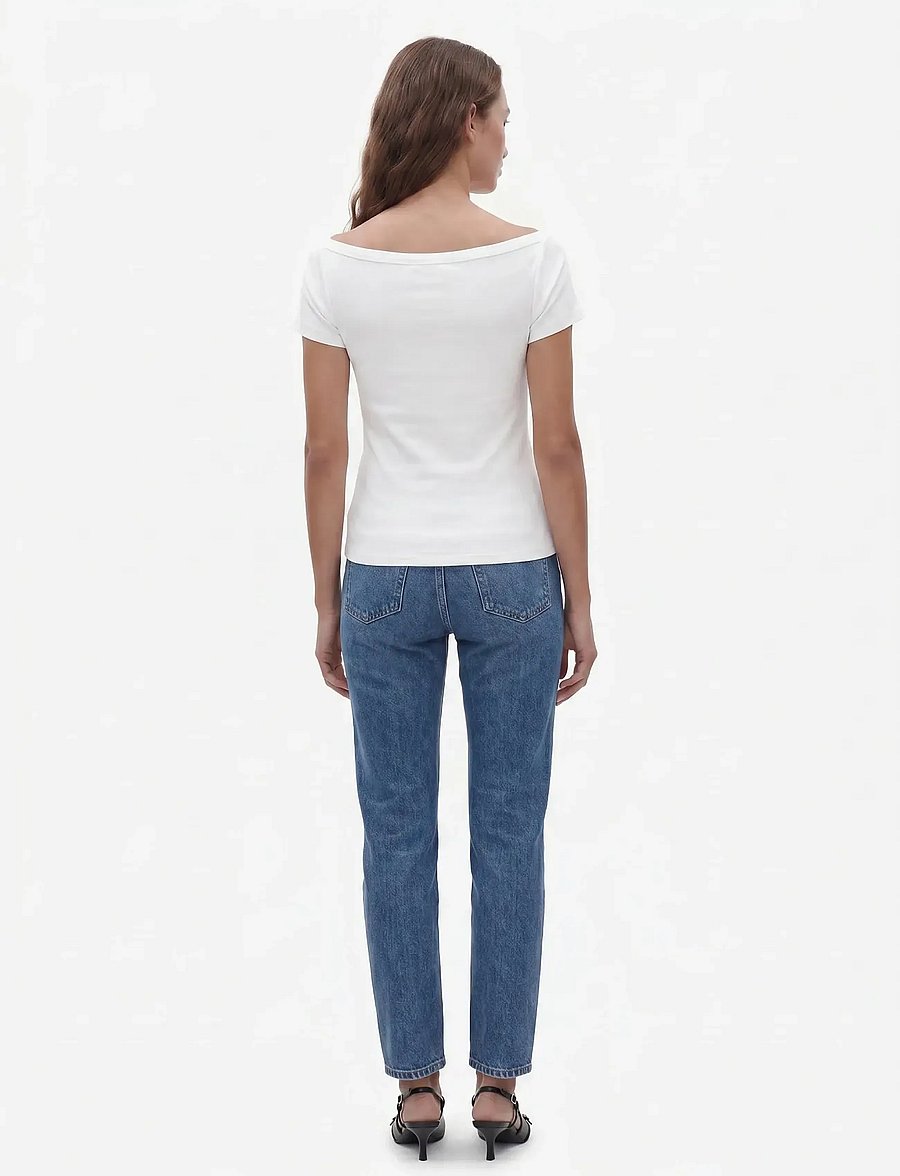 NOISY MAY - NMMAYA S/S BOATNECK TOP NOOS - t-shirts - bright white - 3
