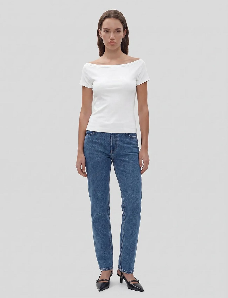NOISY MAY - NMMAYA S/S BOATNECK TOP NOOS - t-shirts - bright white - 5