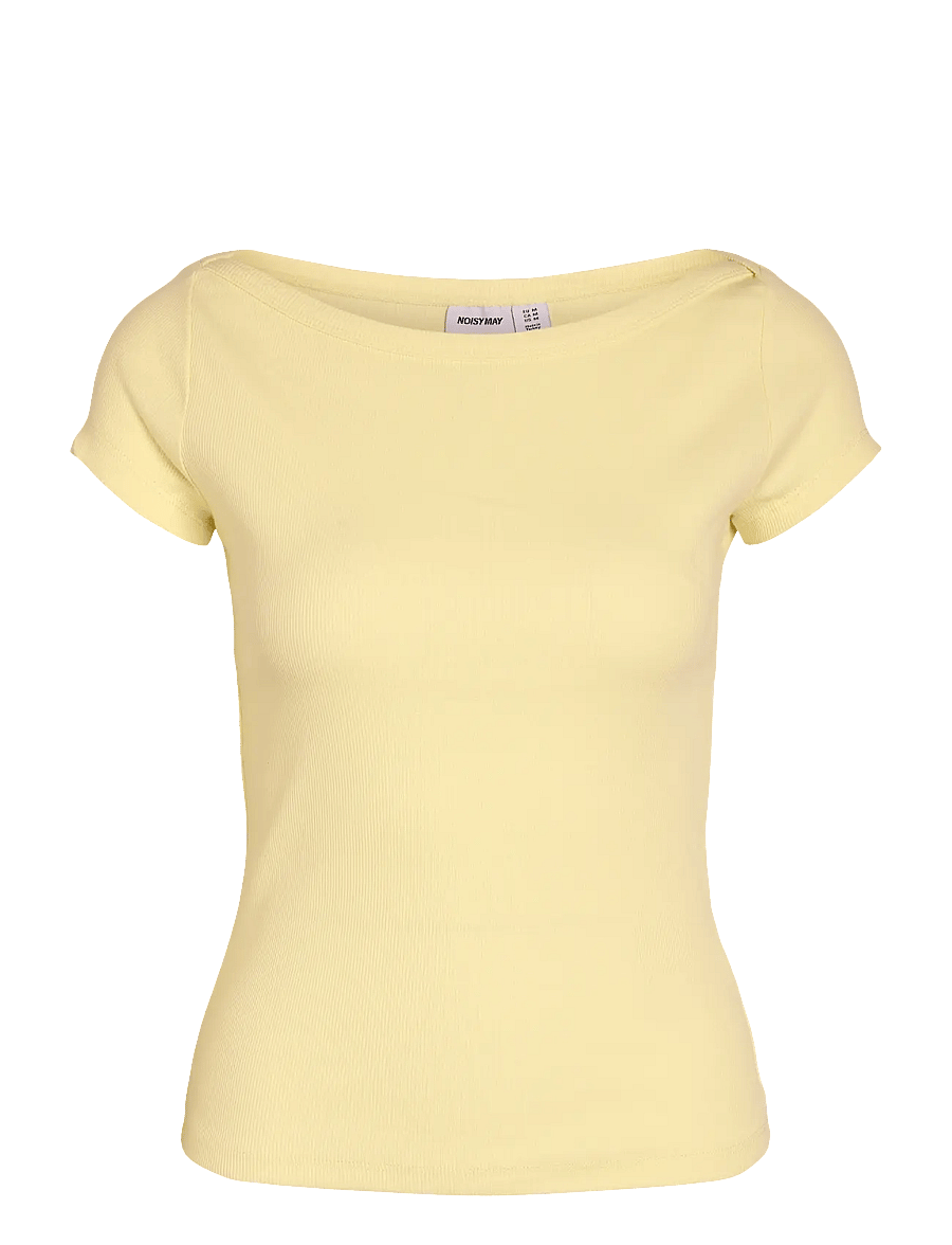 NOISY MAY - NMMAYA S/S BOATNECK TOP NOOS - t-shirts - french vanilla - 1