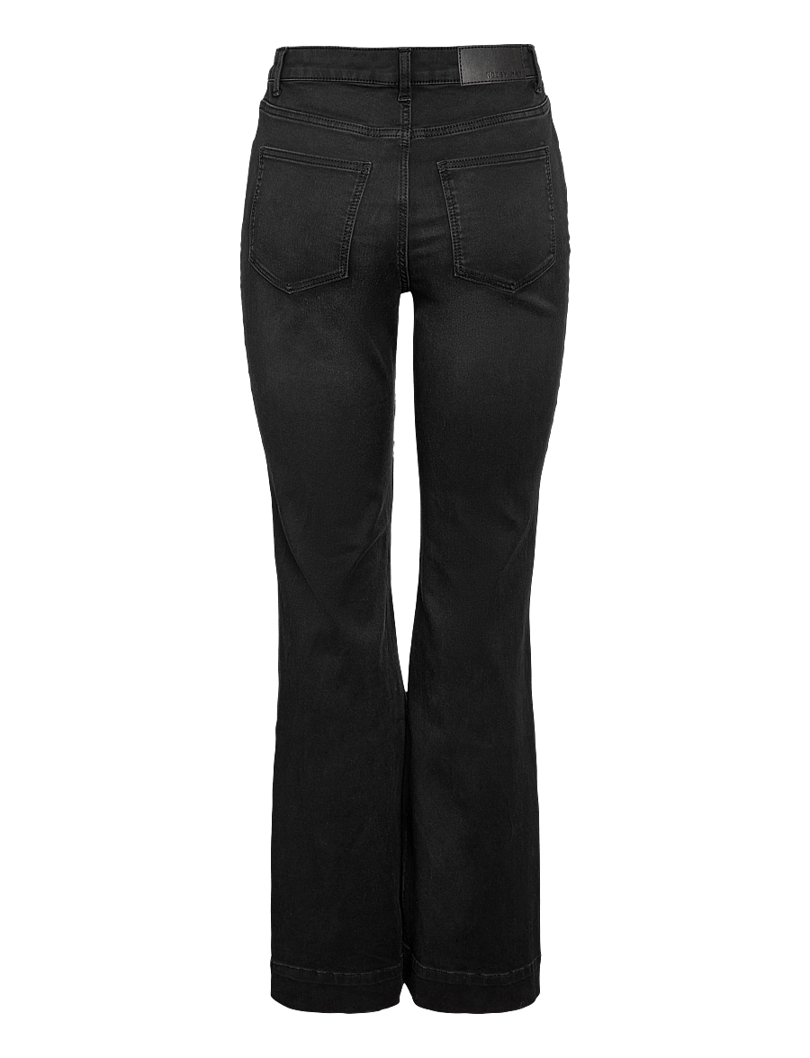 NOISY MAY - NMROOXY HW SLIM FLARED JNS VI581BL NOOS - hosen mit weitem bein - black denim - 2