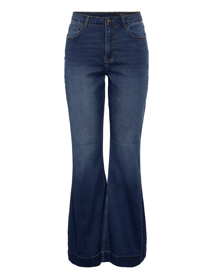 NOISY MAY - NMROOXY HW SLIM FLARED JNS VI580MB NOOS - schlaghosen - medium blue denim - 1