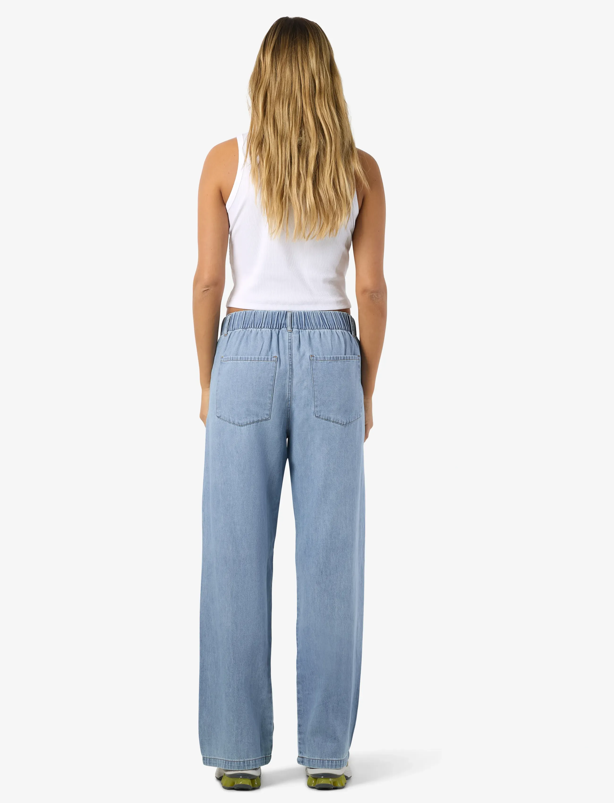 NOISY MAY NMRINE NW WIDE PANTS MG008LB NOOS - Transitional Layering - LIGHT BLUE DENIM / blue