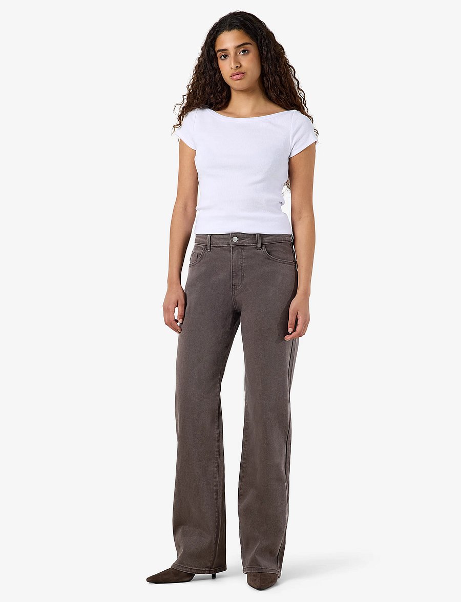 NOISY MAY - NMYOLANDA MW STRAIGHT JEANS COLORED NOOS - raka jeans - chocolate brown - 3