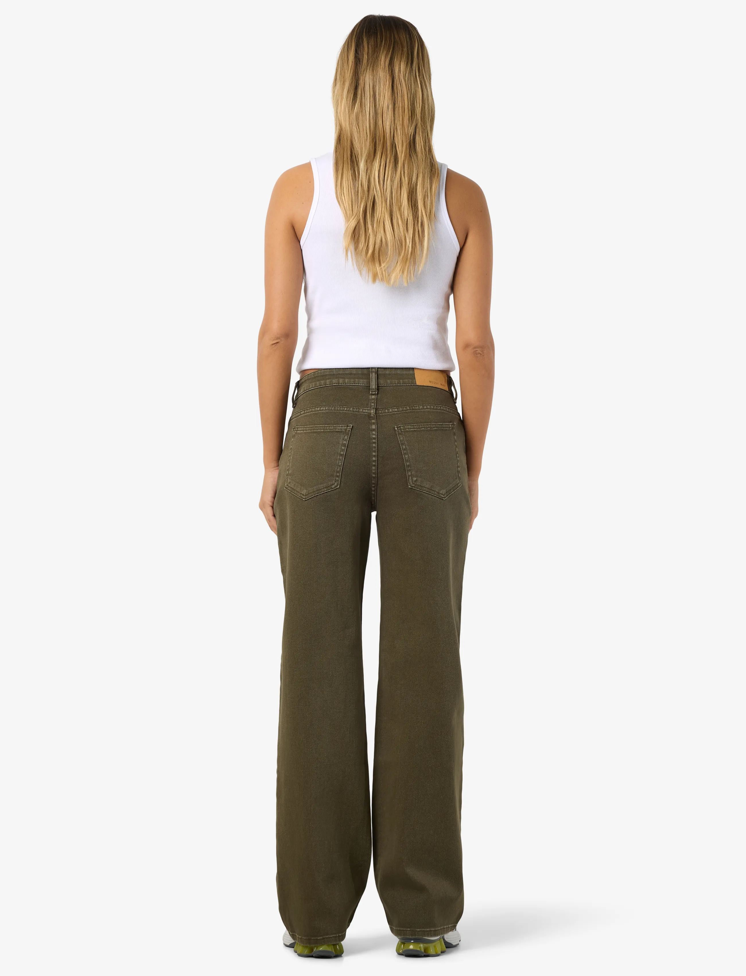 NOISY MAY NMYOLANDA MW STRAIGHT JEANS COLORED NOOS - Tøj - KALAMATA / khaki/green