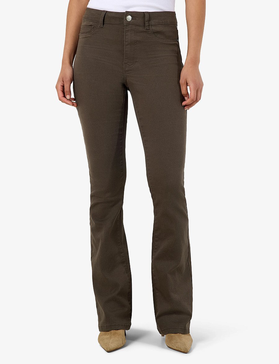 NOISY MAY - NMSALLIE HW SK FLARED COLOR NOOS - slim-fit-jeans - chocolate brown - 0