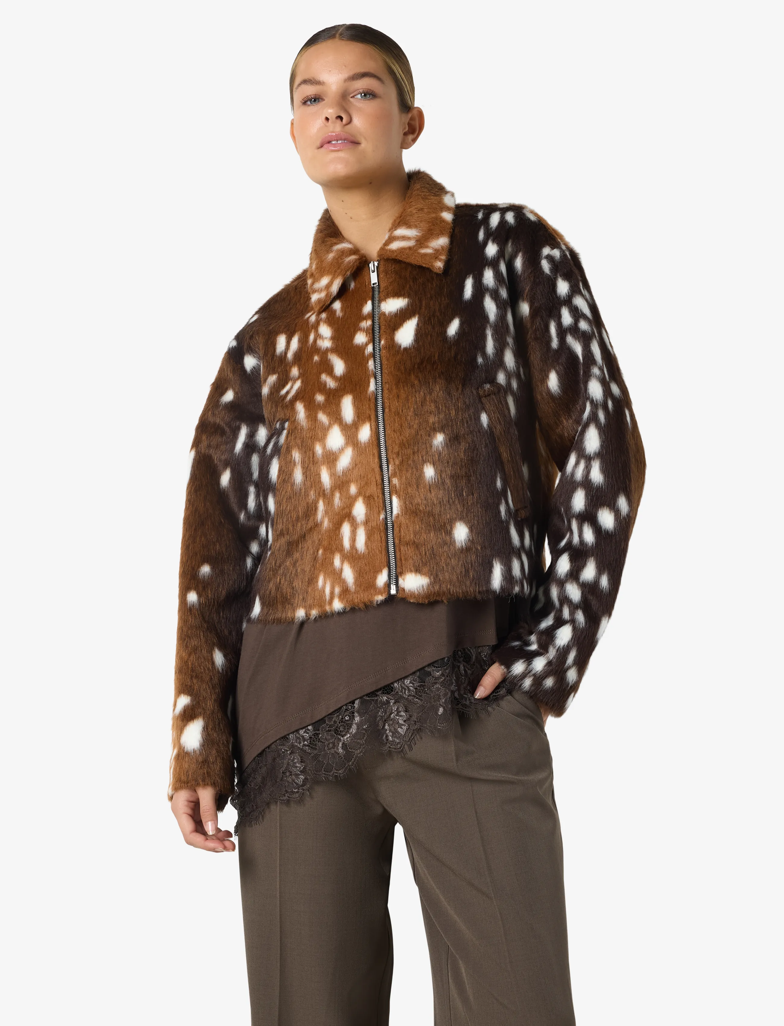 NOISY MAY NMCOLE L/S JACKET - Joped ja mantlid - DEMITASSE / brown