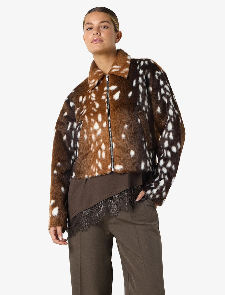 NOISY MAY - NMCOLE L/S JACKET - fuskpäls - demitasse - 0