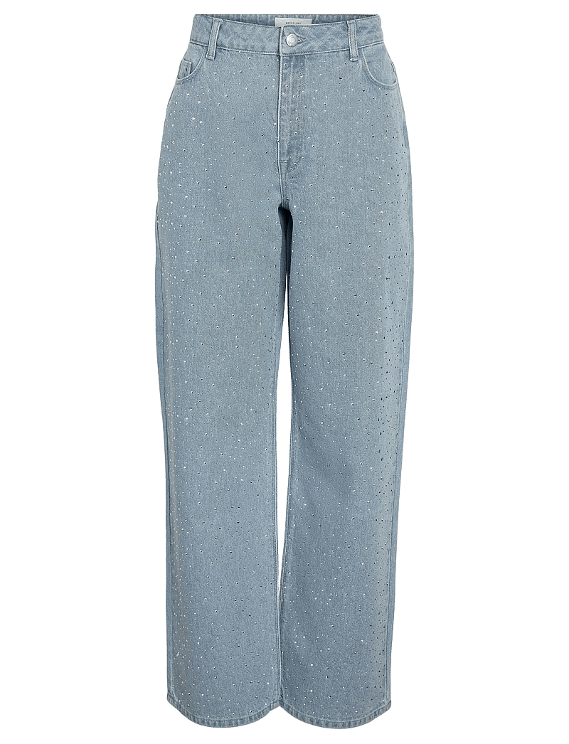 NOISY MAY - NMJANNEL HW LOOSE JEANS FO088LB NOOS - brede jeans - light blue denim - 1