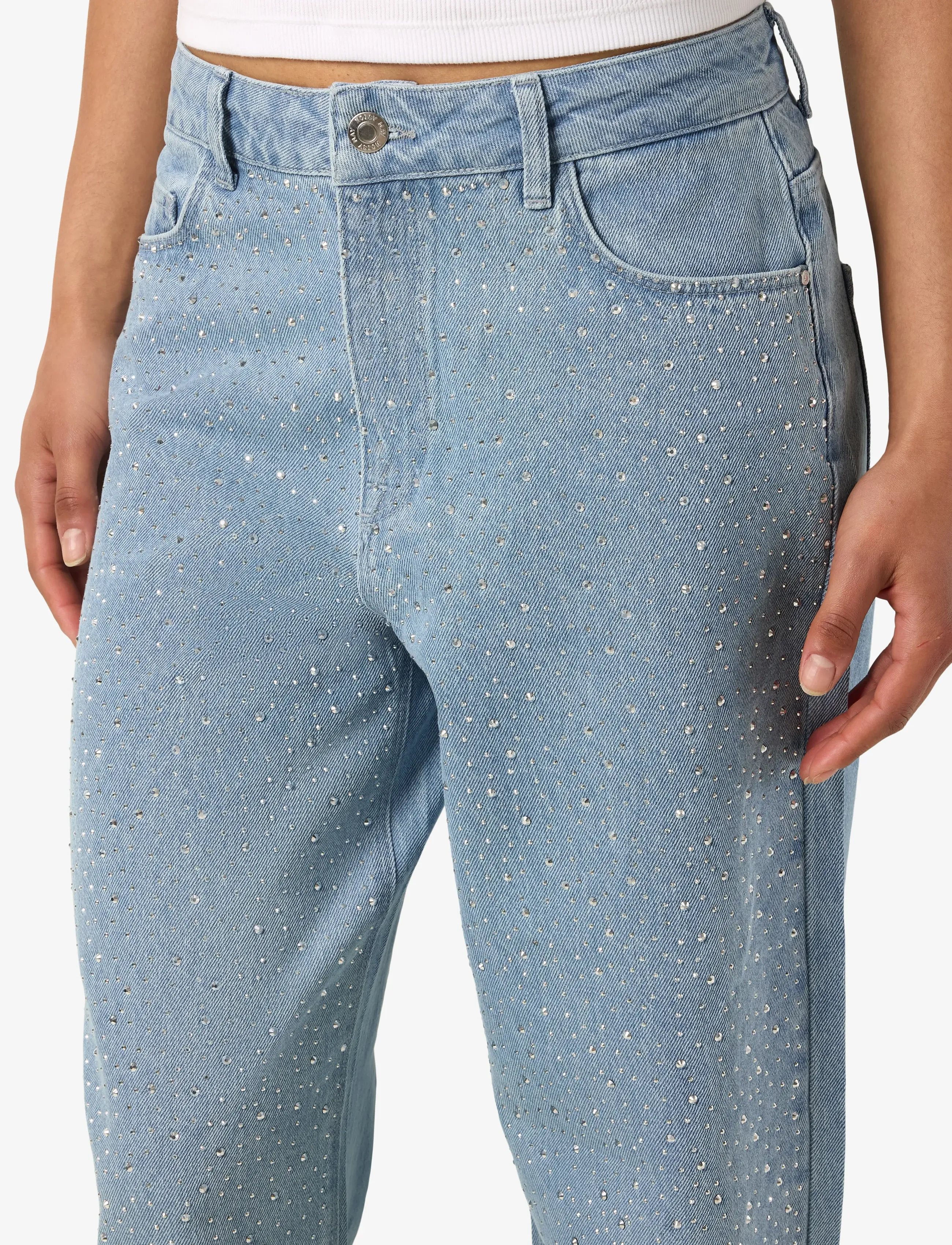 NOISY MAY - NMJANNEL HW LOOSE JEANS FO088LB NOOS - víðar gallabuxur - light blue denim - 5