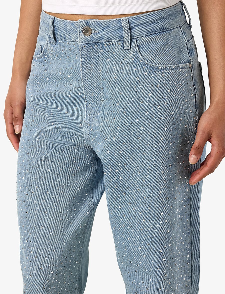 NOISY MAY - NMJANNEL HW LOOSE JEANS FO088LB NOOS - brede jeans - light blue denim - 5