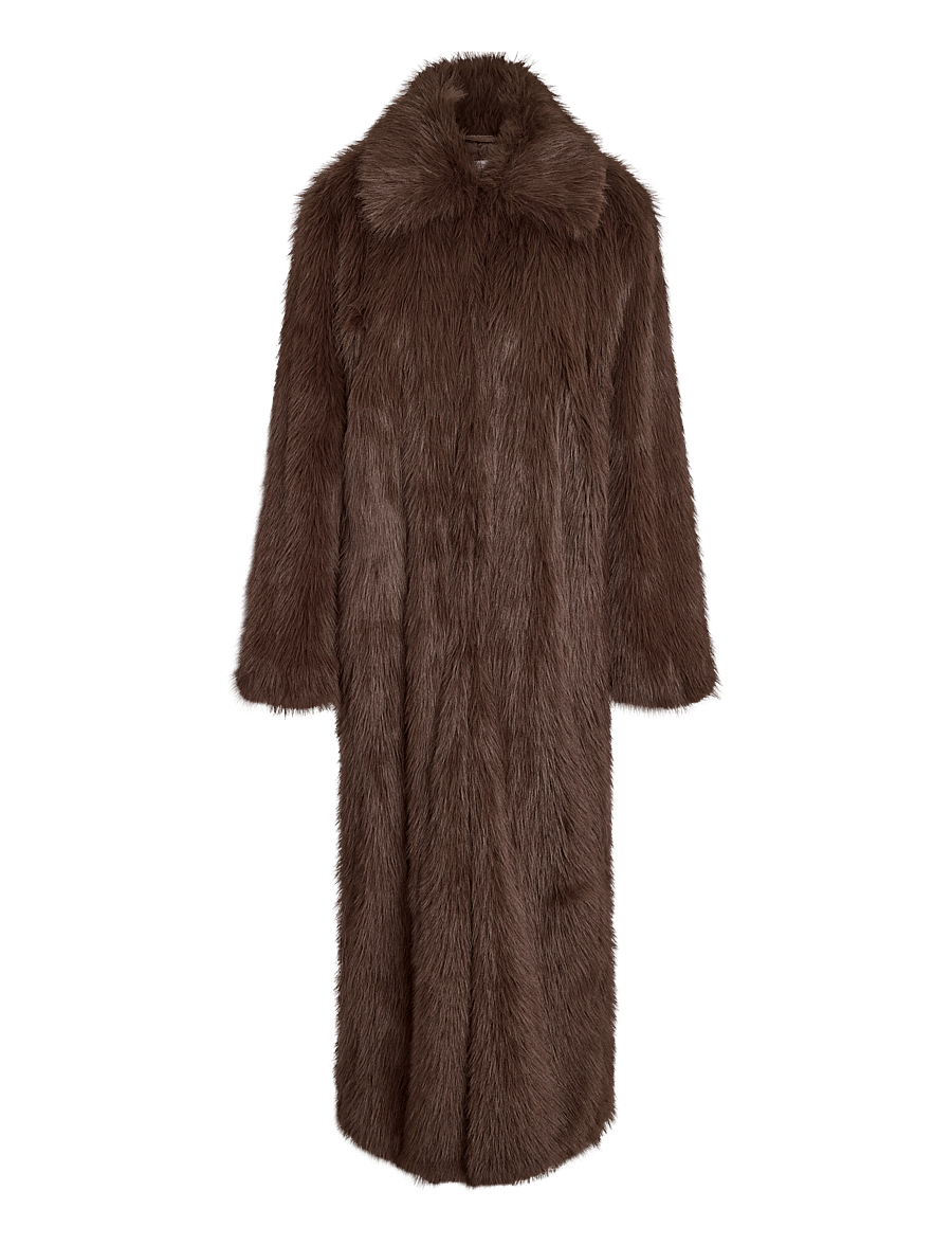 NOISY MAY - NMEVIE X-LONG COAT - faux fur - demitasse - 1