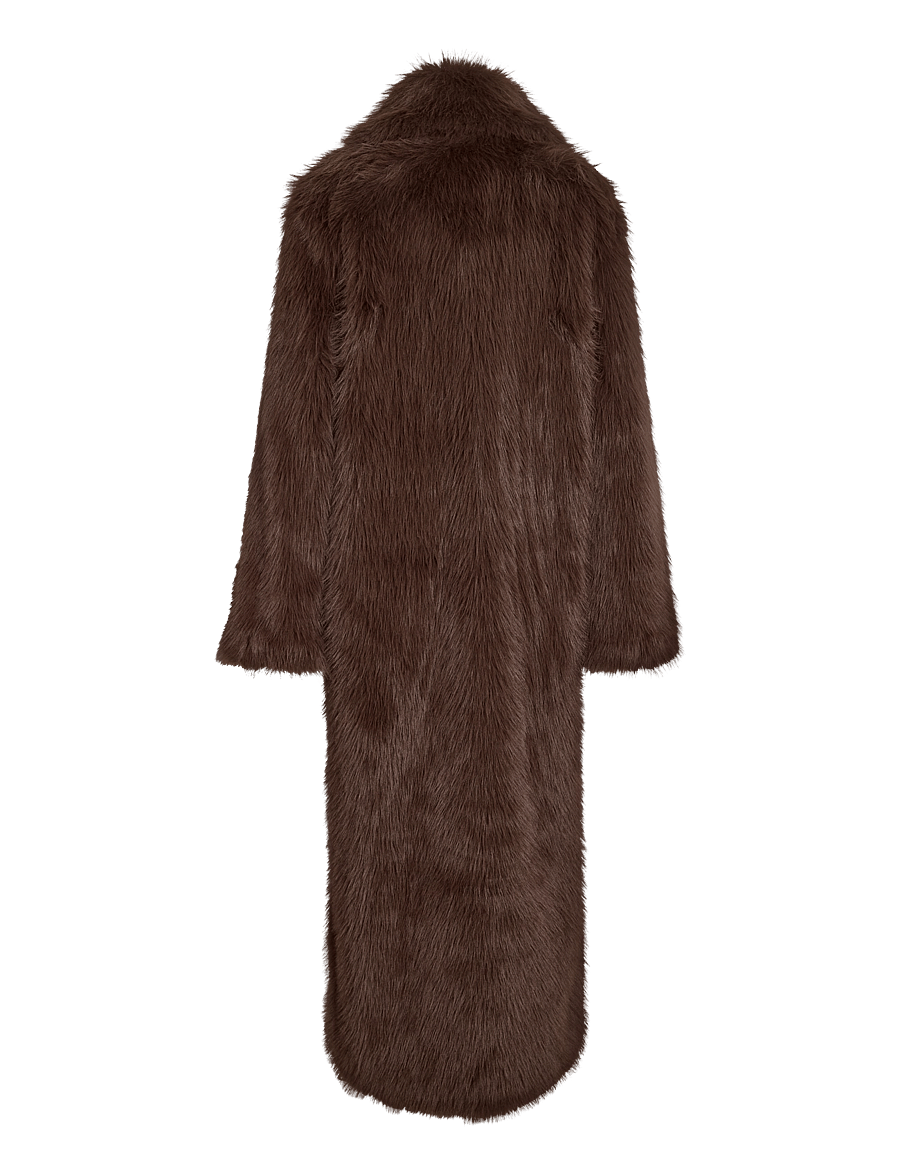 NOISY MAY - NMEVIE X-LONG COAT - faux fur - demitasse - 2