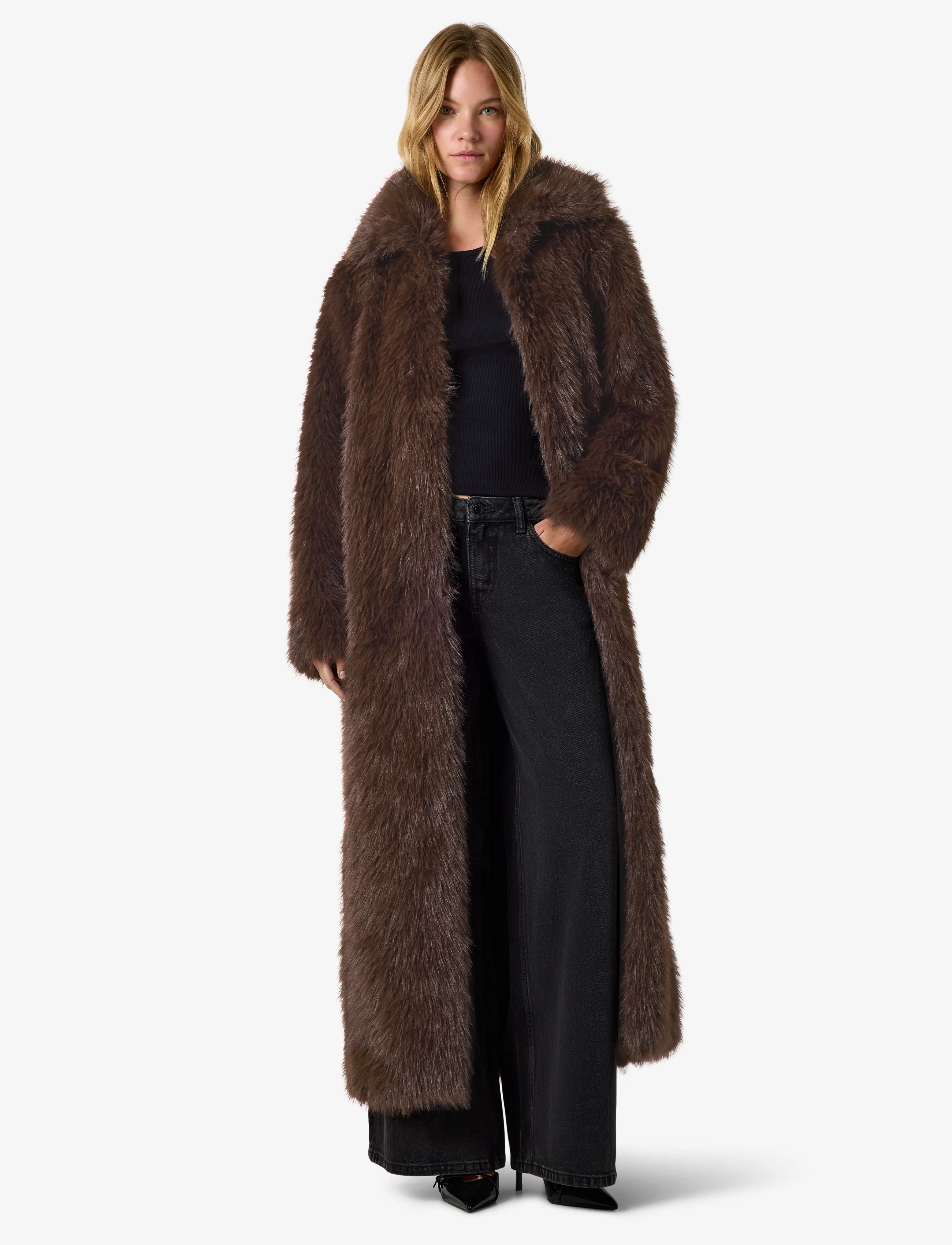 NOISY MAY NMEVIE X-LONG COAT - Jackets & Coats - DEMITASSE / brown