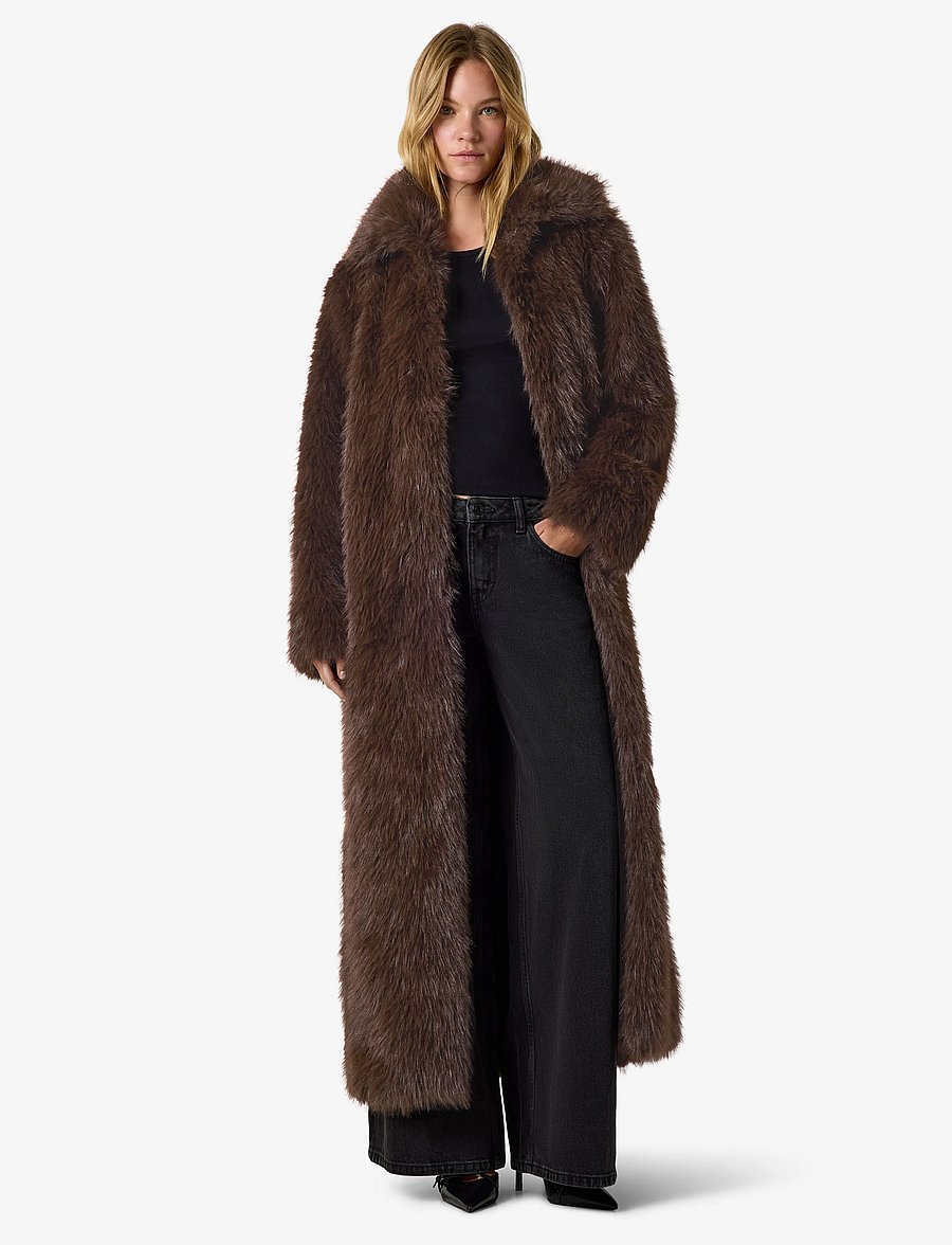 NOISY MAY - NMEVIE X-LONG COAT - faux fur - demitasse - 0