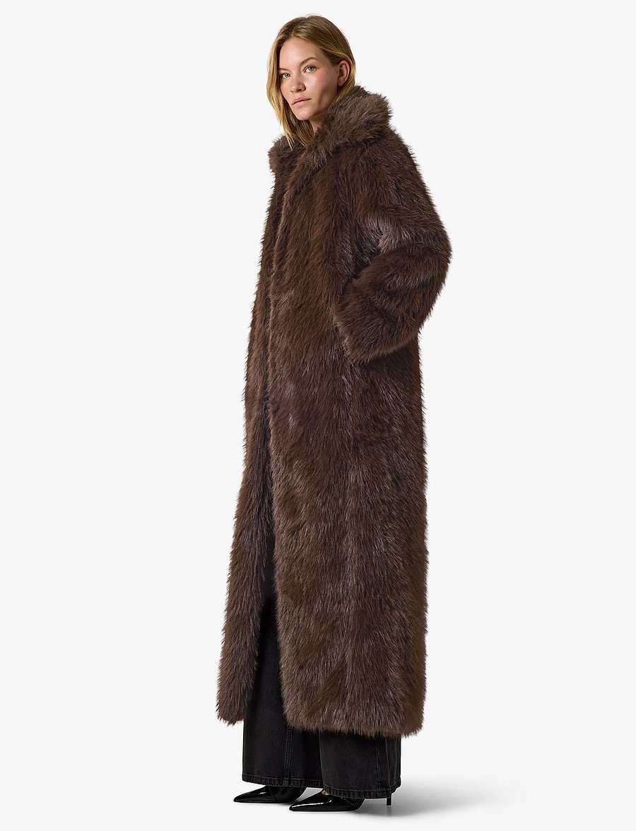 NOISY MAY - NMEVIE X-LONG COAT - faux fur - demitasse - 3
