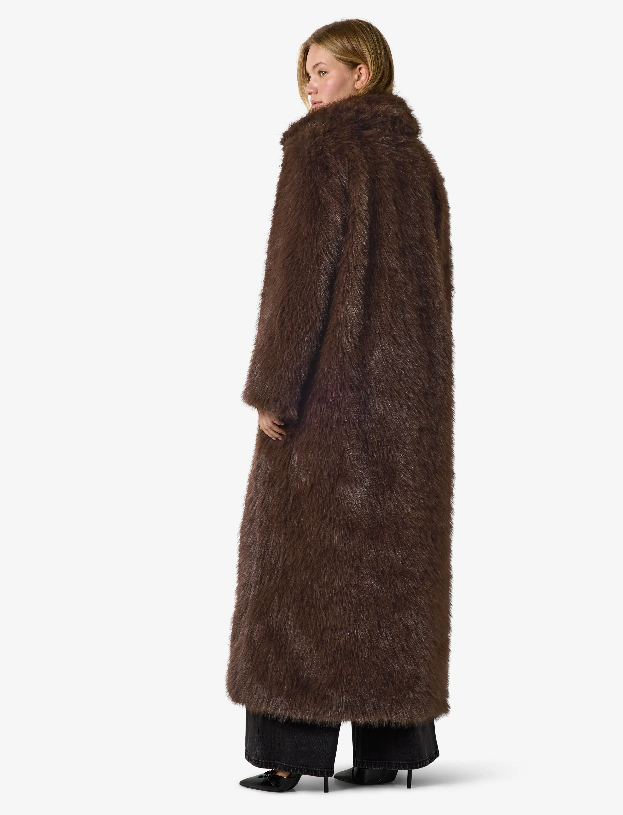 NOISY MAY - NMEVIE X-LONG COAT - faux fur - demitasse - 4