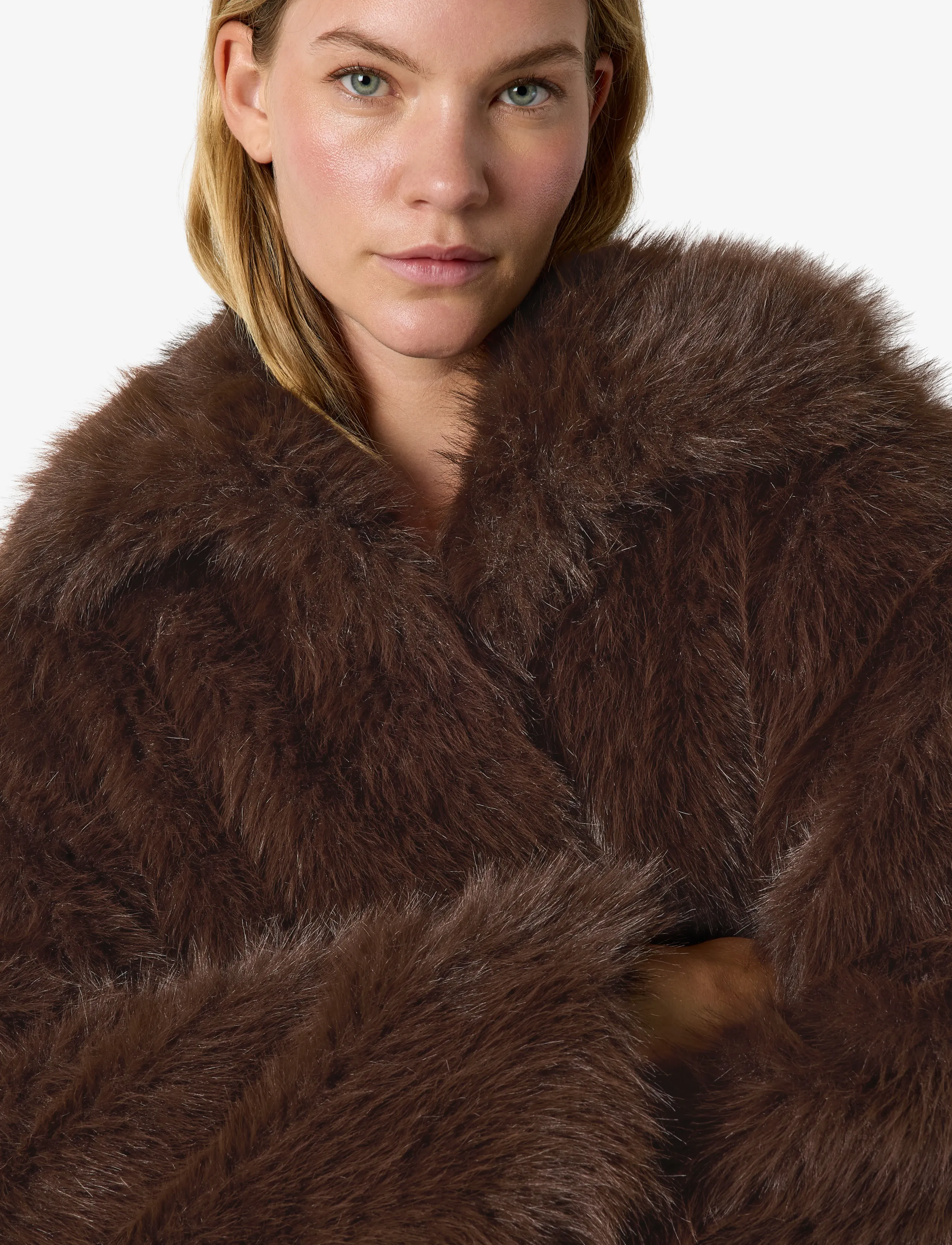 NOISY MAY - NMEVIE X-LONG COAT - faux fur - demitasse - 5