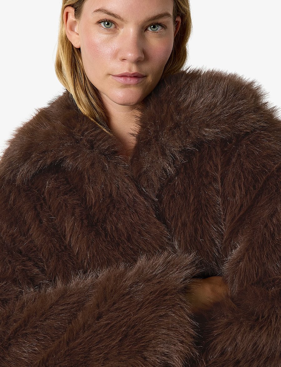 NOISY MAY - NMEVIE X-LONG COAT - faux fur - demitasse - 5