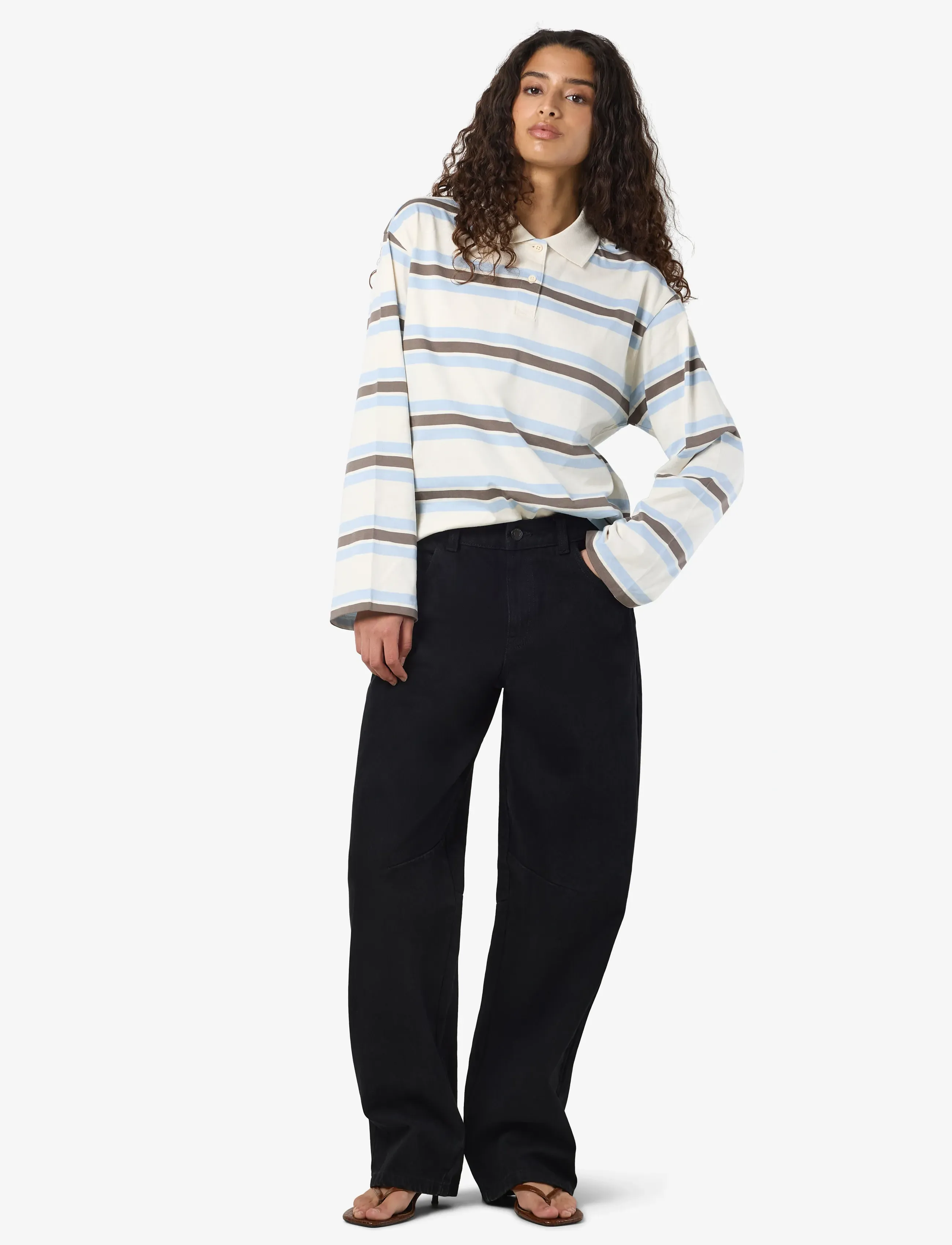 NOISY MAY - NMHAZAL HW BARREL JEANS VI606BL NOOS - barrel jeans - black - 3