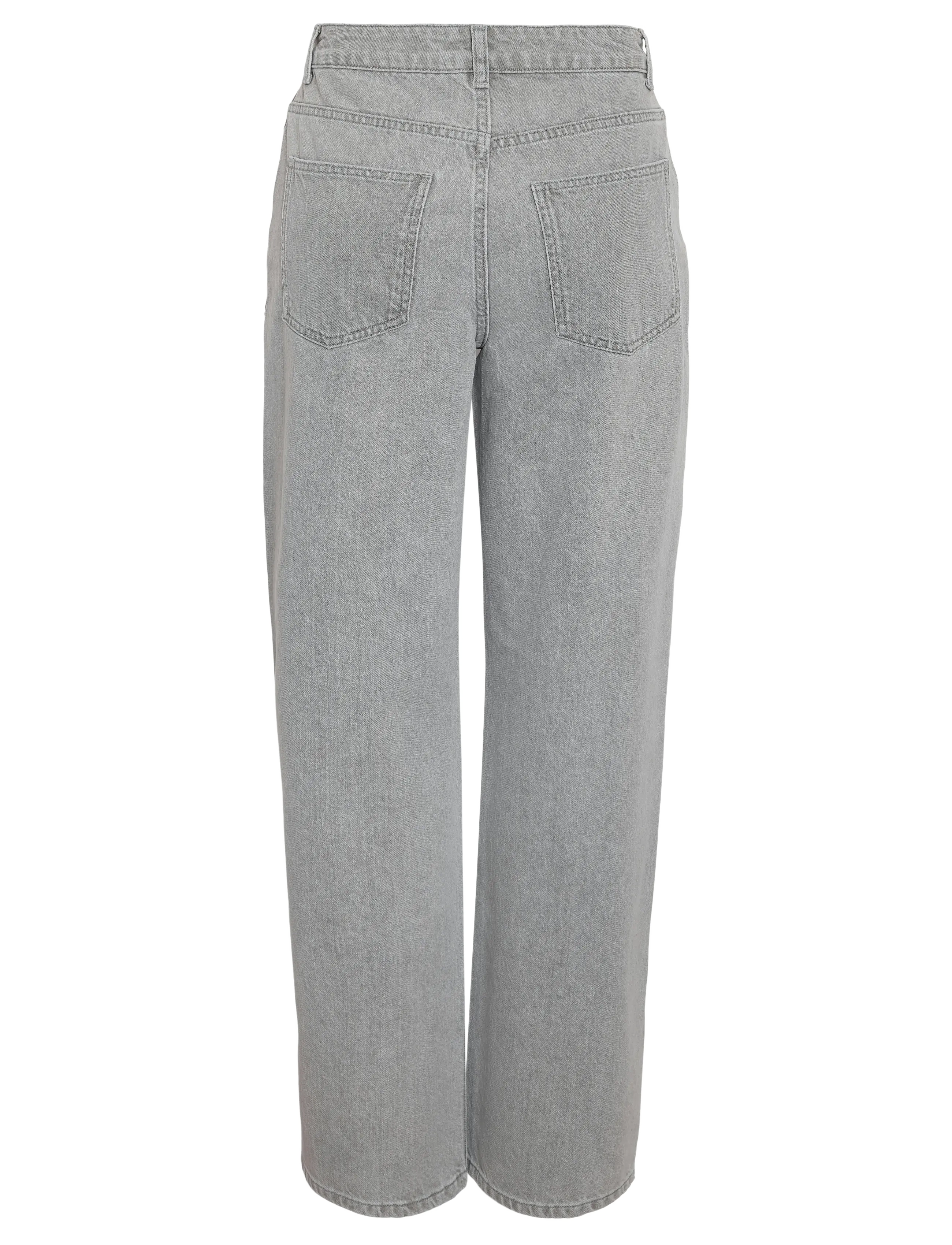 NOISY MAY - NMJANNEL HW LOOSE JEANS FO084LG NOOS - leveälahkeiset farkut - light grey denim - 2