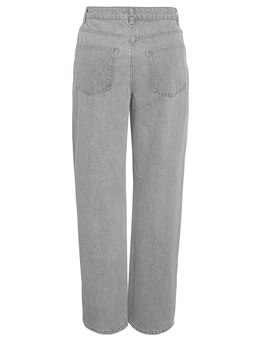 NOISY MAY - NMJANNEL HW LOOSE JEANS FO084LG NOOS - hosen mit weitem bein - light grey denim - 2