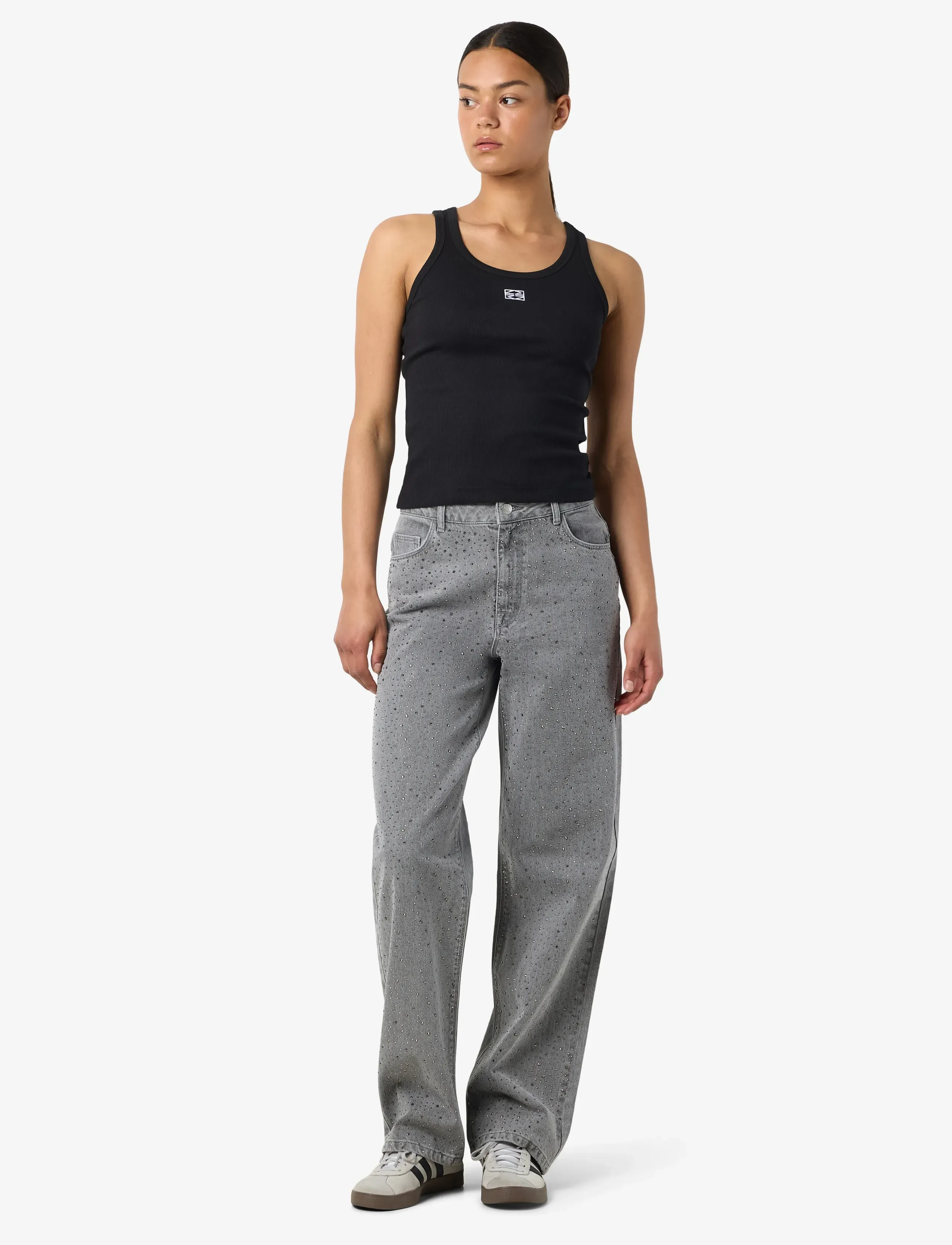 NOISY MAY - NMJANNEL HW LOOSE JEANS FO084LG NOOS - leveälahkeiset farkut - light grey denim - 3