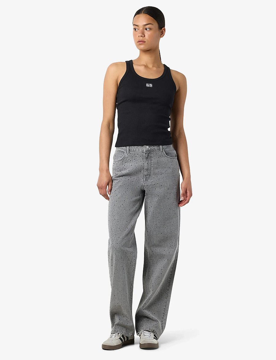 NOISY MAY - NMJANNEL HW LOOSE JEANS FO084LG NOOS - hosen mit weitem bein - light grey denim - 3