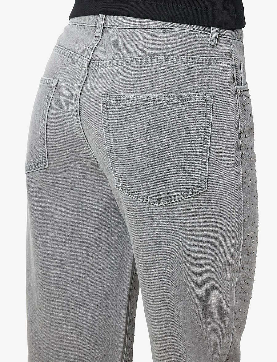 NOISY MAY - NMJANNEL HW LOOSE JEANS FO084LG NOOS - hosen mit weitem bein - light grey denim - 5