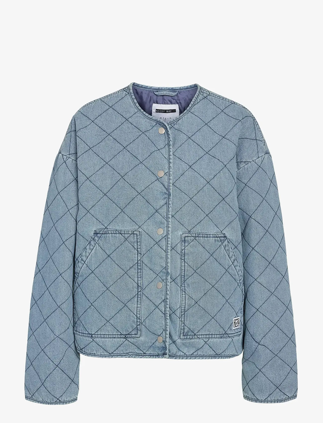 NOISY MAY - NMCLEO QUILTED DENIM JACKET - jeansjackor - light blue denim - 1