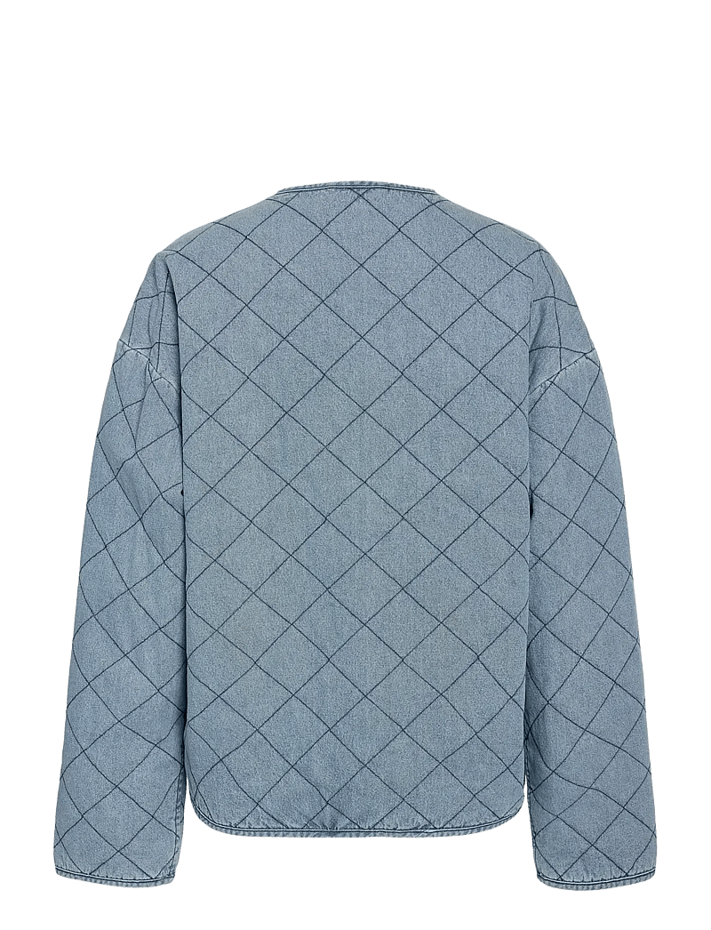 NOISY MAY - NMCLEO QUILTED DENIM JACKET - jeansjackor - light blue denim - 2