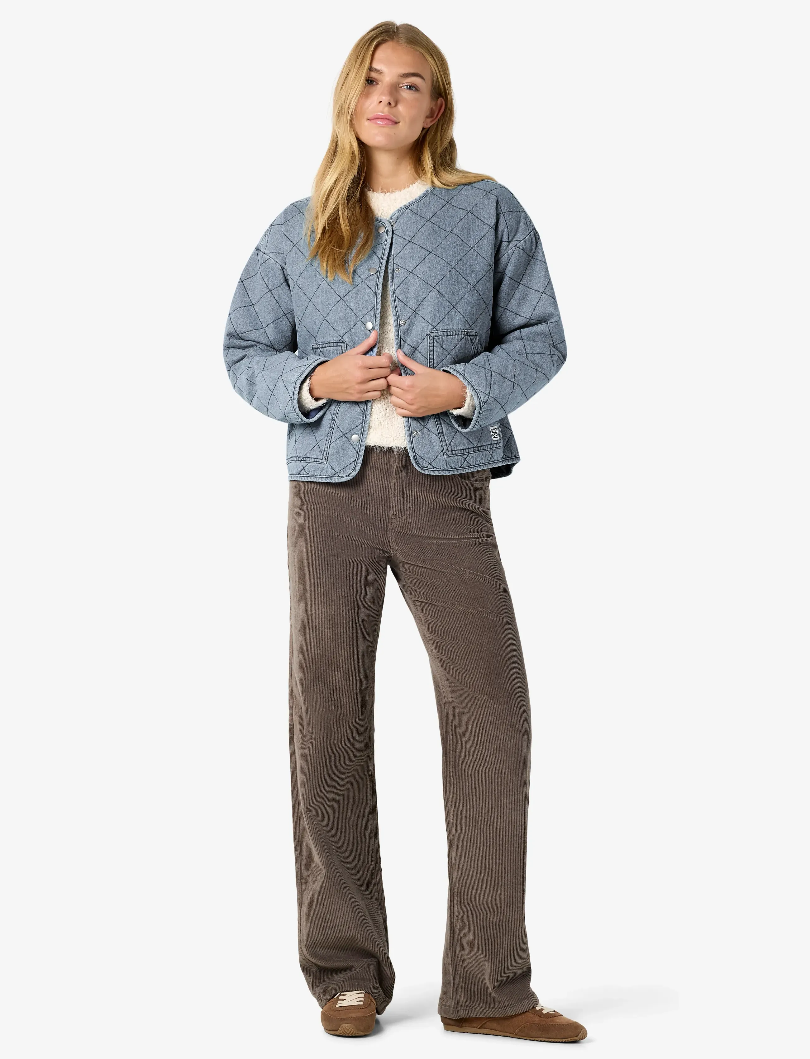 NOISY MAY - NMCLEO QUILTED DENIM JACKET - overtøj - light blue denim - 3