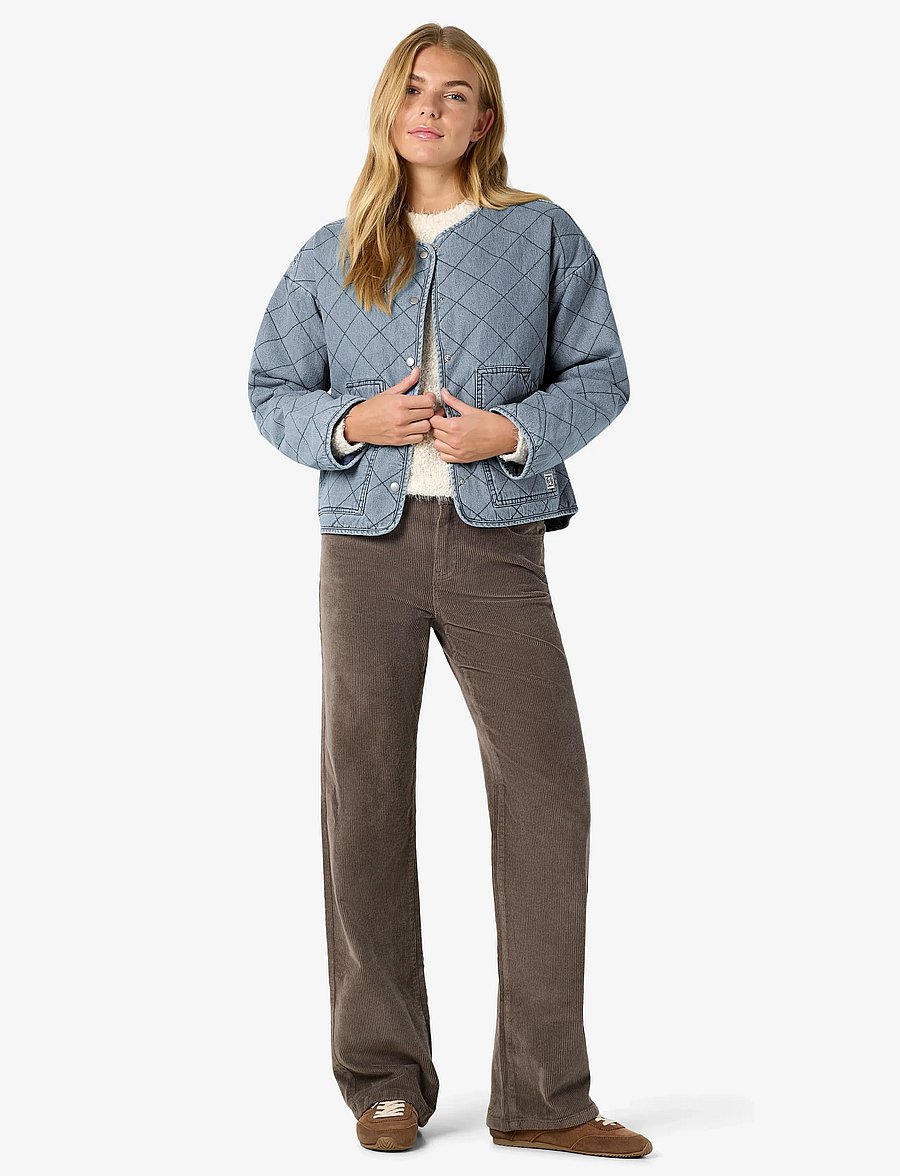 NOISY MAY - NMCLEO QUILTED DENIM JACKET - jeansjackor - light blue denim - 3