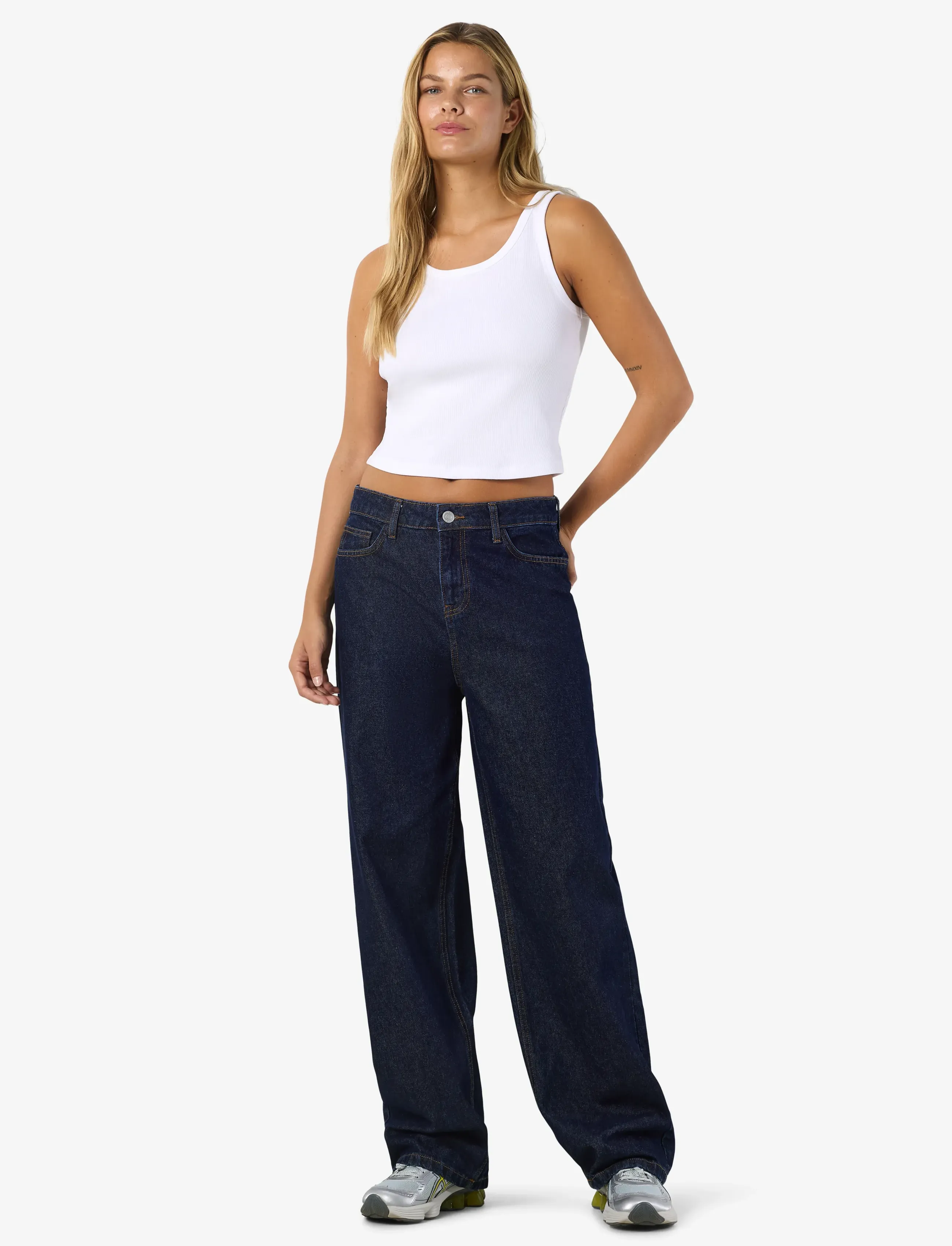 NOISY MAY - NMALEXA NW REG JEANS AZ386DB NOOS - straight jeans - dark blue denim - 3